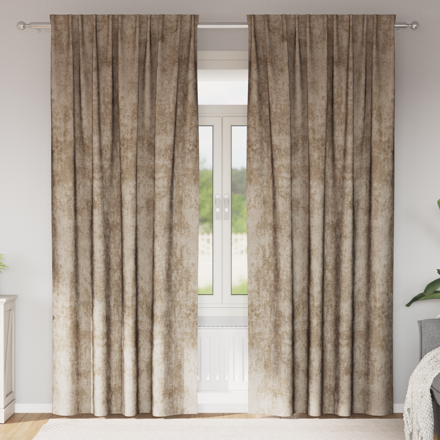 Fløyel Gardiner 2 pcs champagne 225 x 140 cm Fløyel