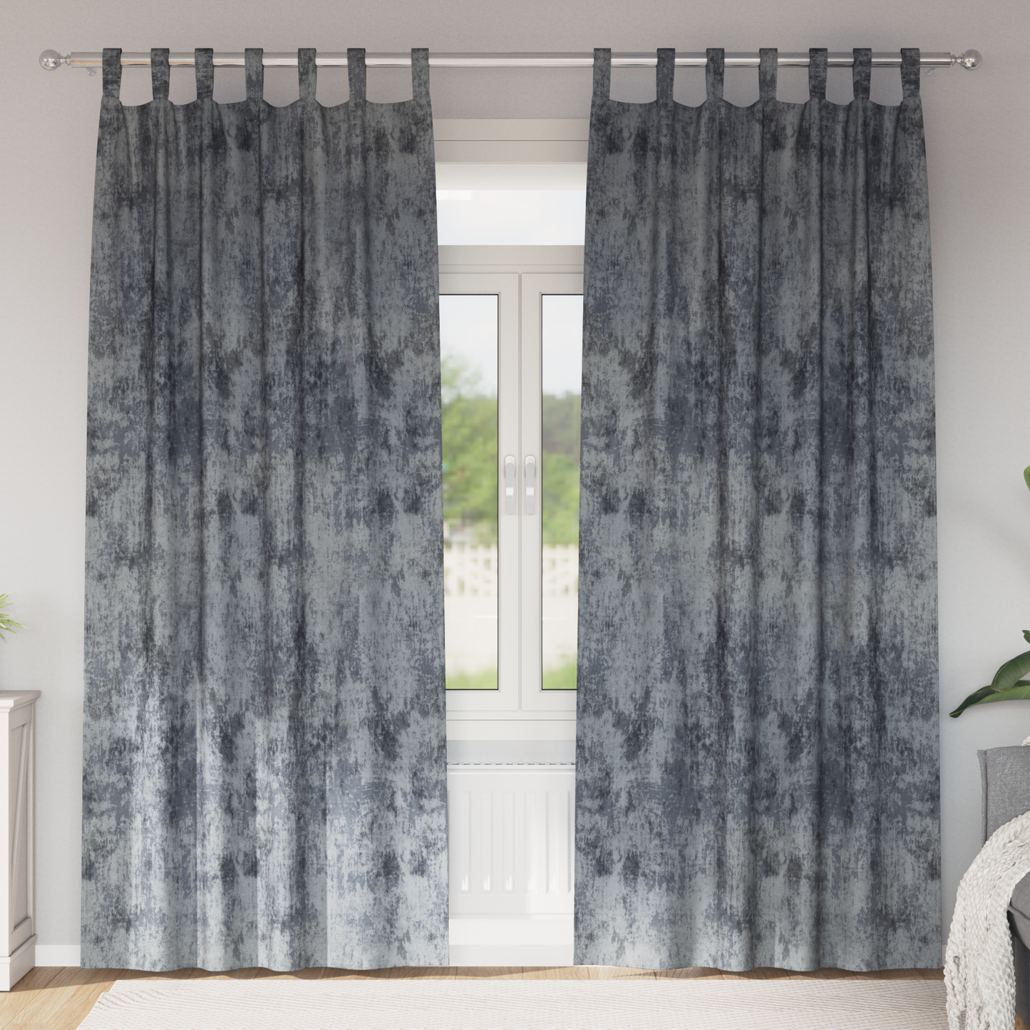 Fløyel Gardiner med gardiner 2 pcs Sølvgrå 245 x 140 cm Fløyel
