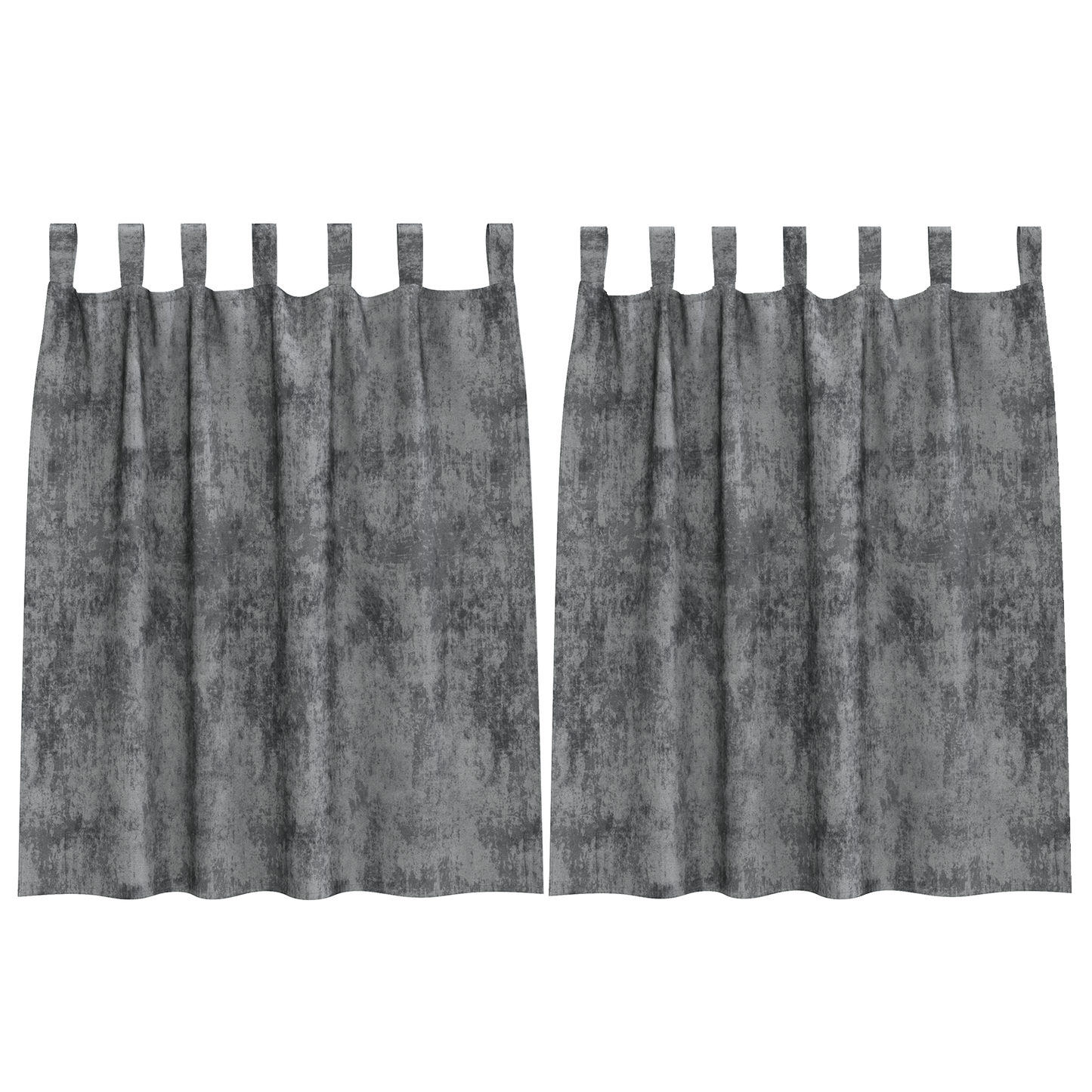 Fløyel Gardiner med gardiner 2 pcs Grå 140 x 140 cm Fløyel