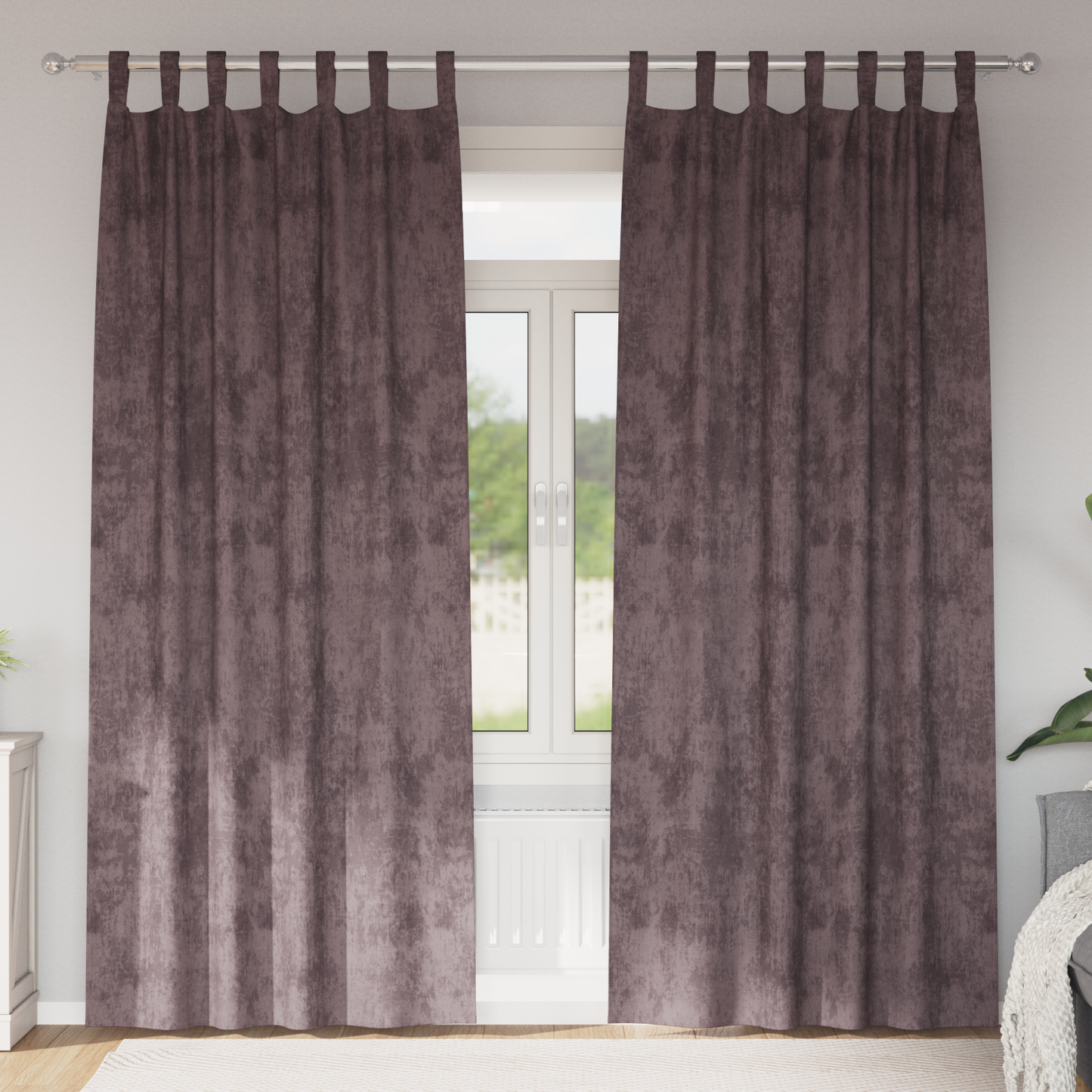 Fløyel Gardiner med gardiner 2 pcs Brun 225 x 140 cm Fløyel
