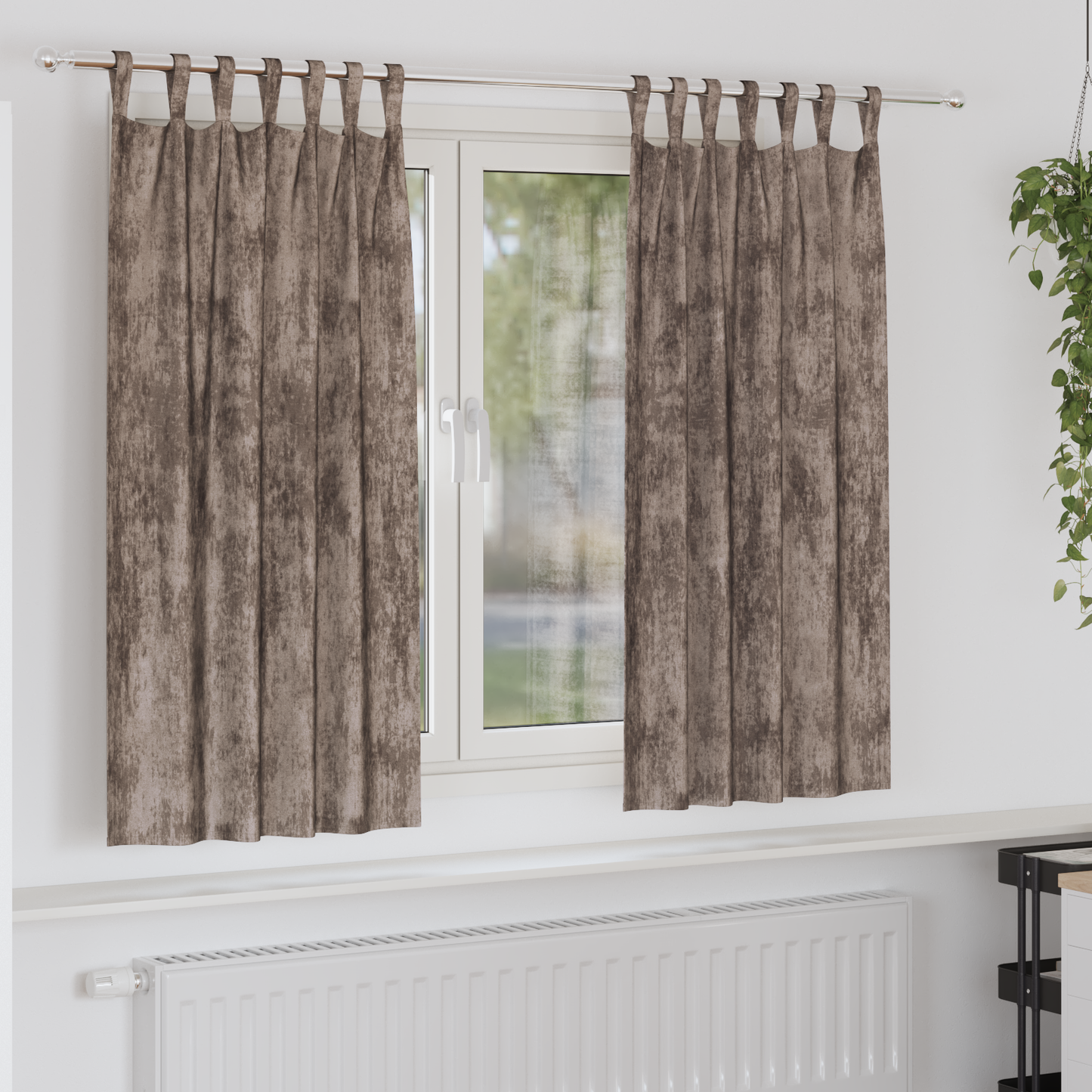 Fløyel Gardiner 2 pcs Cappuccino 175 x 140 cm Fløyel