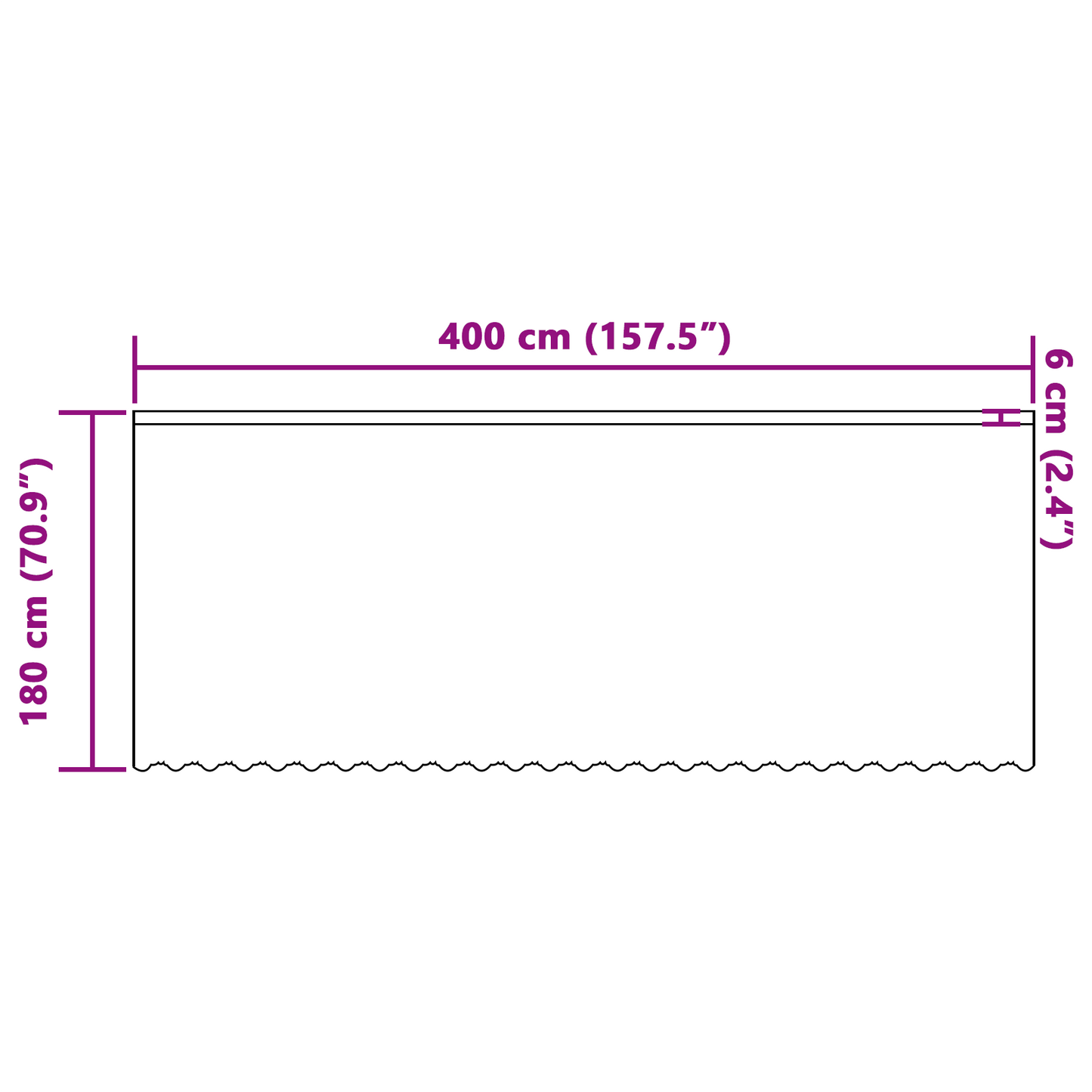 Blondegardin med gardiner Blomster Hvit 180 x 400 cm Polyester
