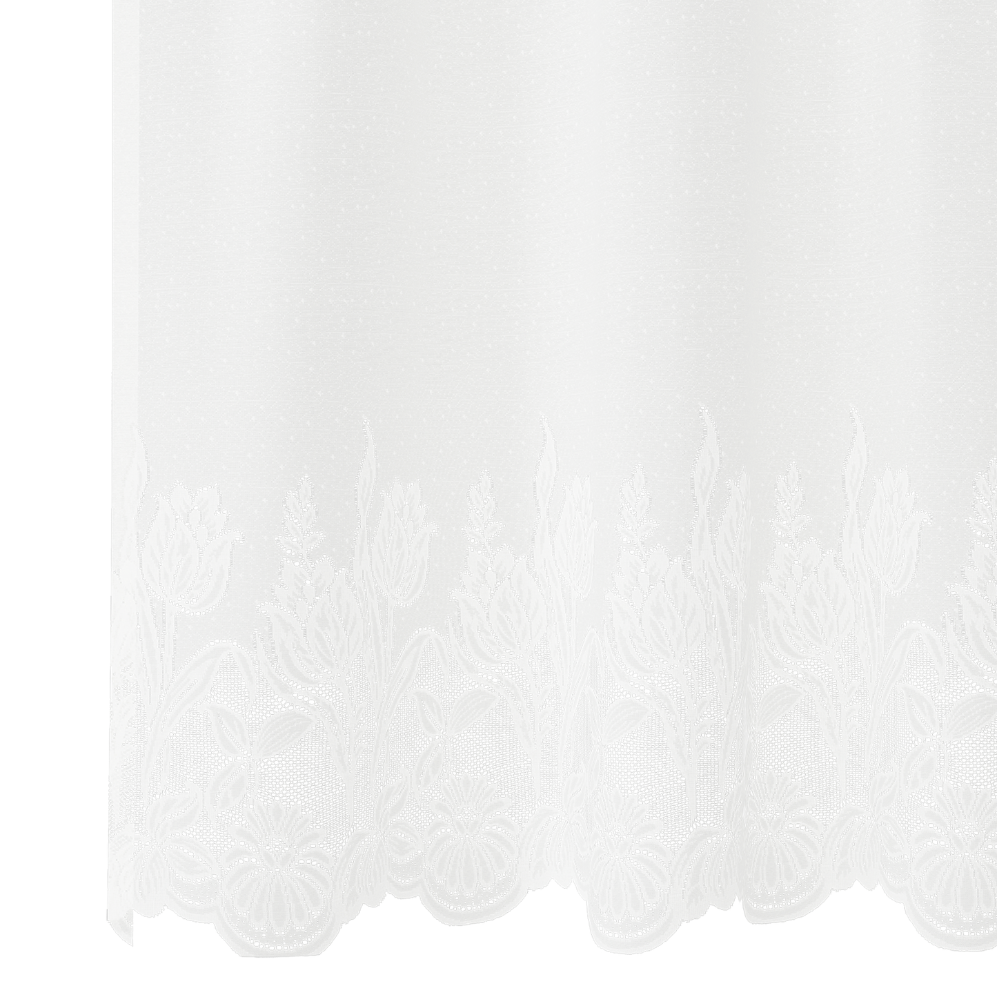 Blondegardin med gardiner Blomster Hvit 240 x 600 cm Polyester