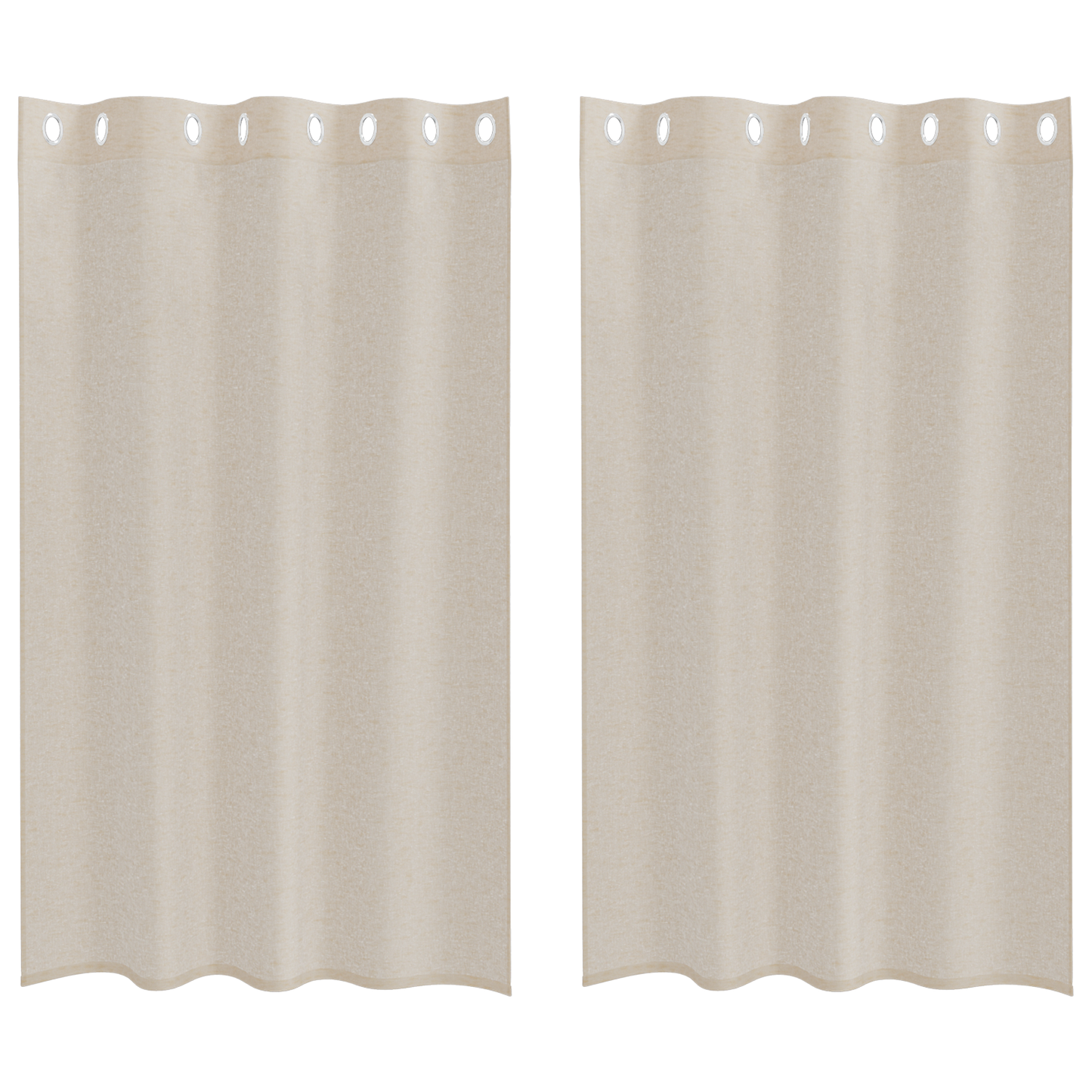 Voile Gardin med gardiner 2 pcs sand 175 x 140 cm Polyester