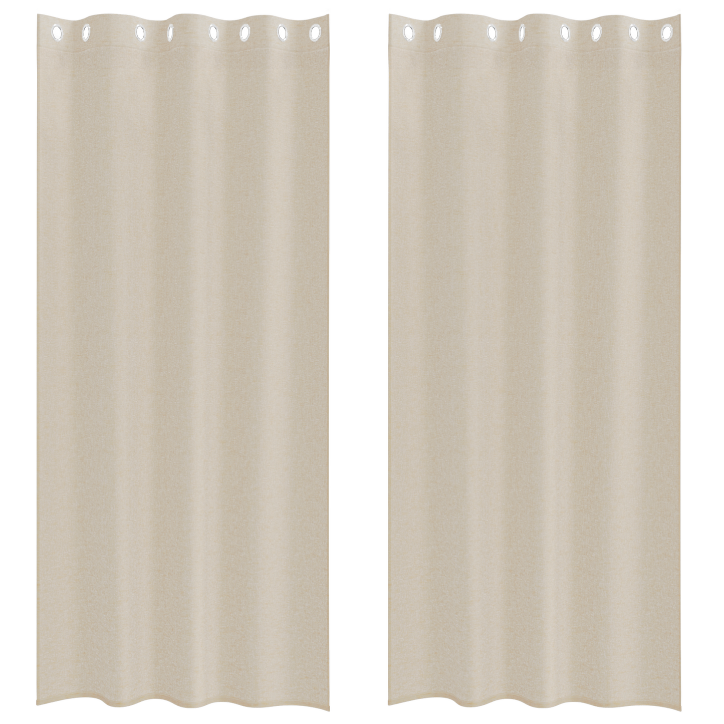 Voile Gardin med gardiner 2 pcs sand 260 x 140 cm Polyester