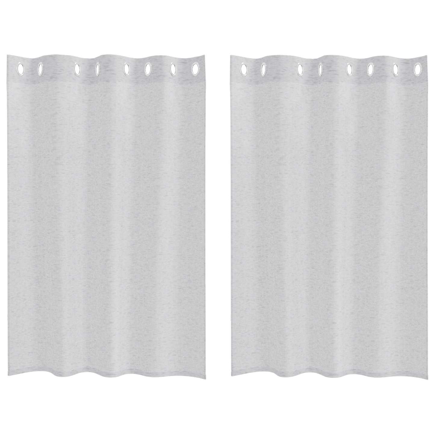 Voile Gardin med gardiner 2 pcs Lysegrå 140 x 140 cm Polyester