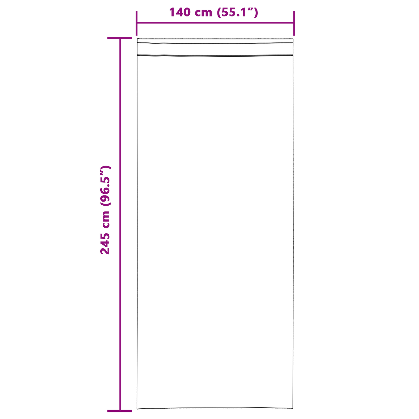 Voile Gardin med gardiner 2 pcs Hvit 245 x 140 cm Polyester