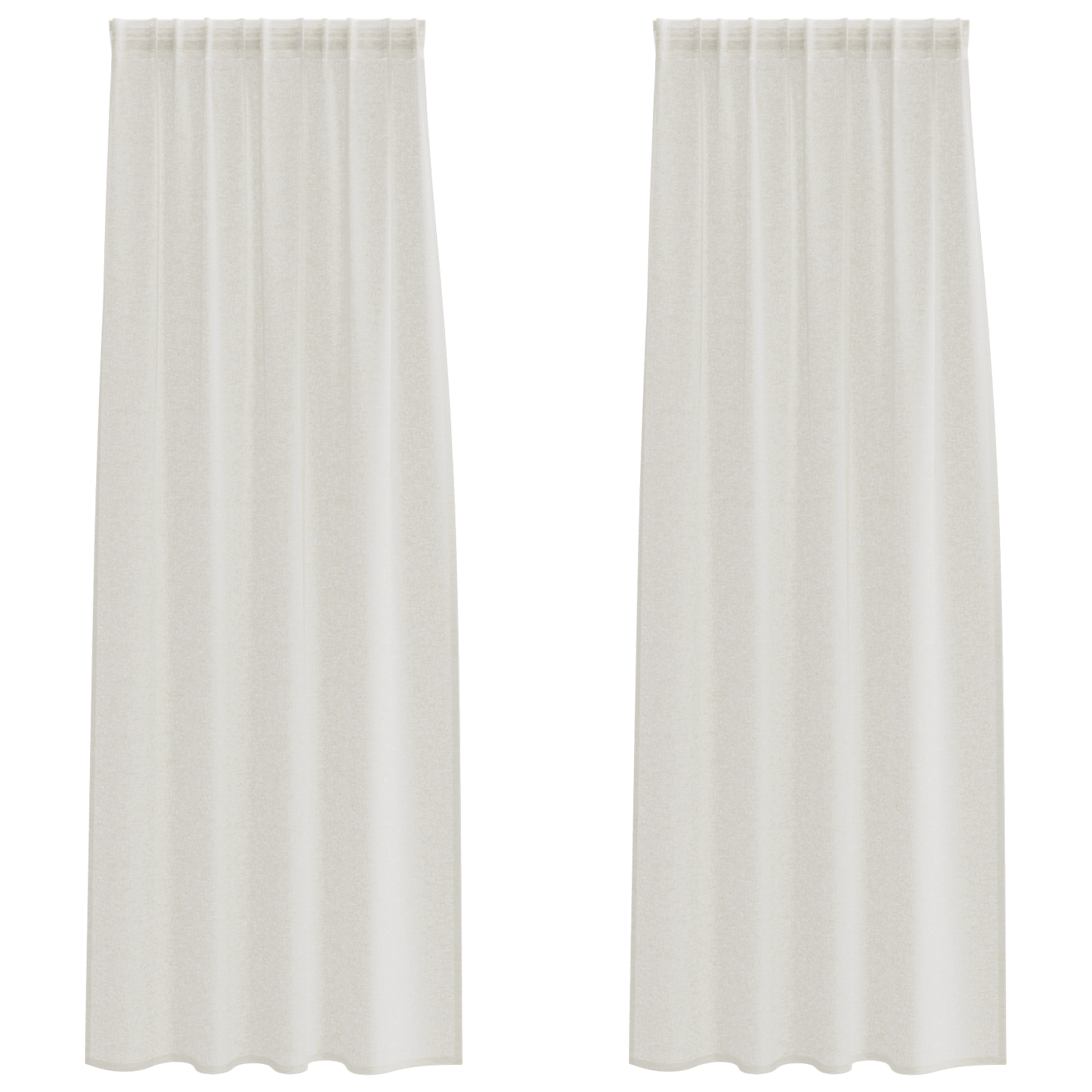 Voile Gardin med gardiner 2 pcs Krem 225 x 140 cm Polyester