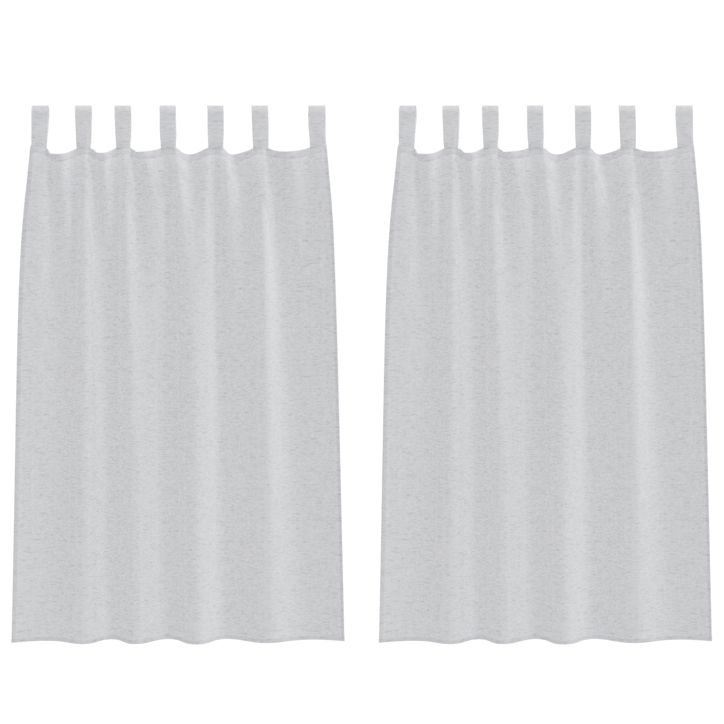 Voile Gardin med gardiner 2 pcs Lysegrå 175 x 140 cm Polyester