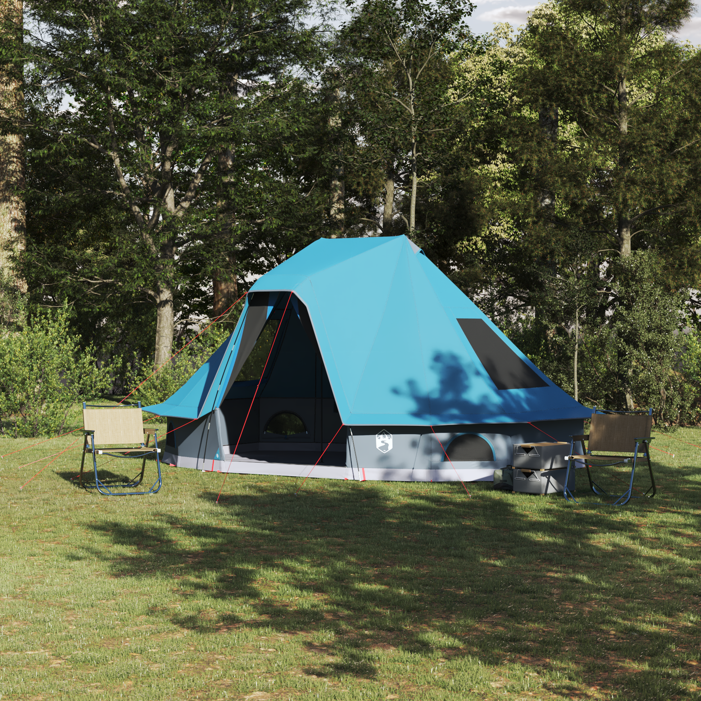 Tipi telt med tak med lagring Blå 466 x 310 x 240 cm taft
