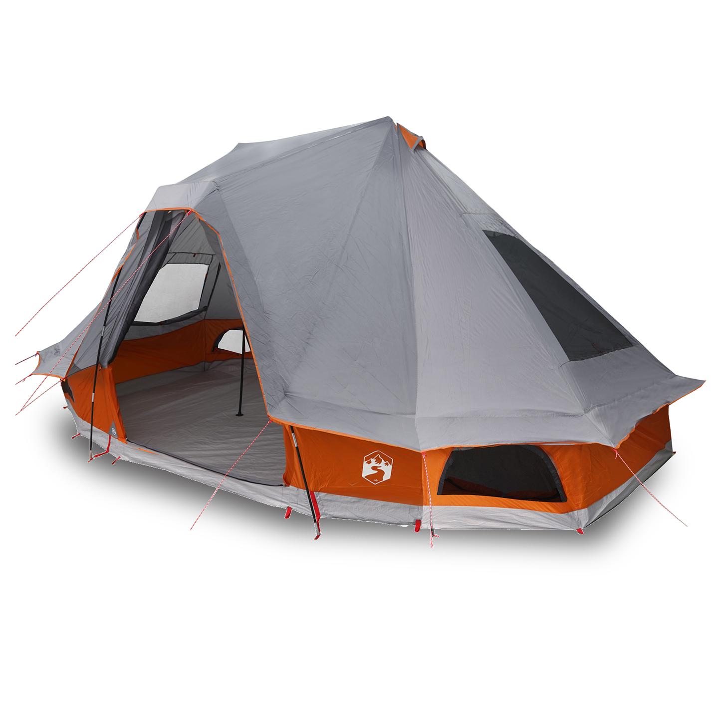 Tipi telt med tak Grå og Oransje 466 x 310 x 240 cm taft