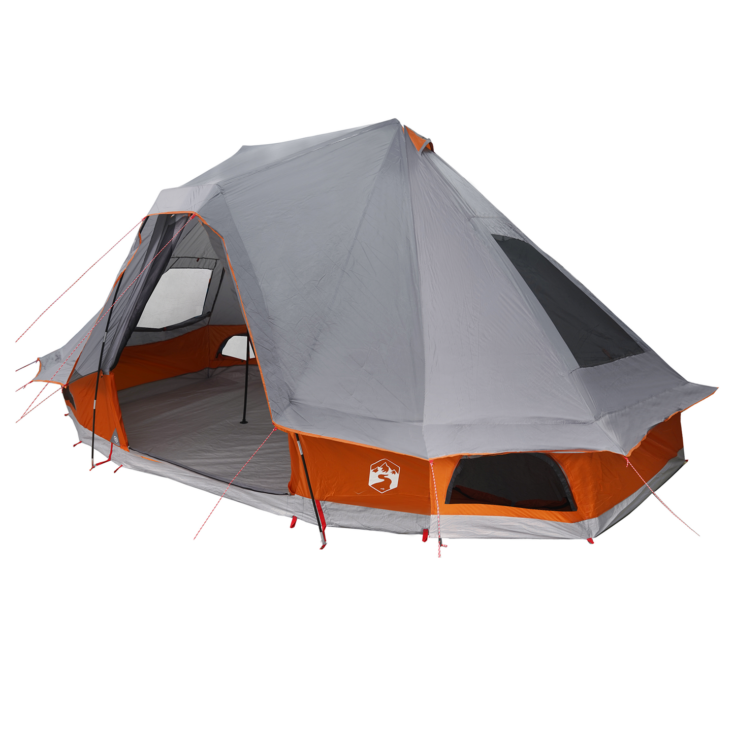 Tipi telt med tak Grå og Oransje 466 x 310 x 240 cm taft