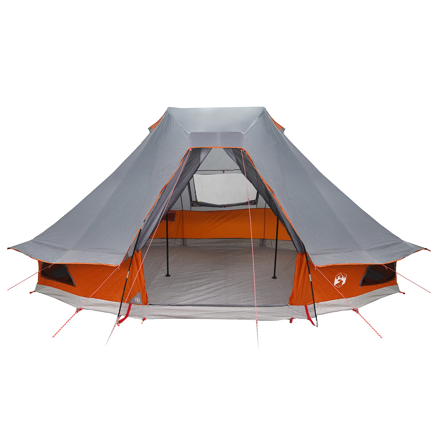 Tipi telt med tak Grå og Oransje 466 x 310 x 240 cm taft