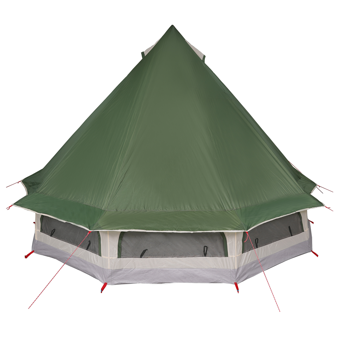 Tipi telt med tak med lagring grønn 404 x 370 x 270 cm taft
