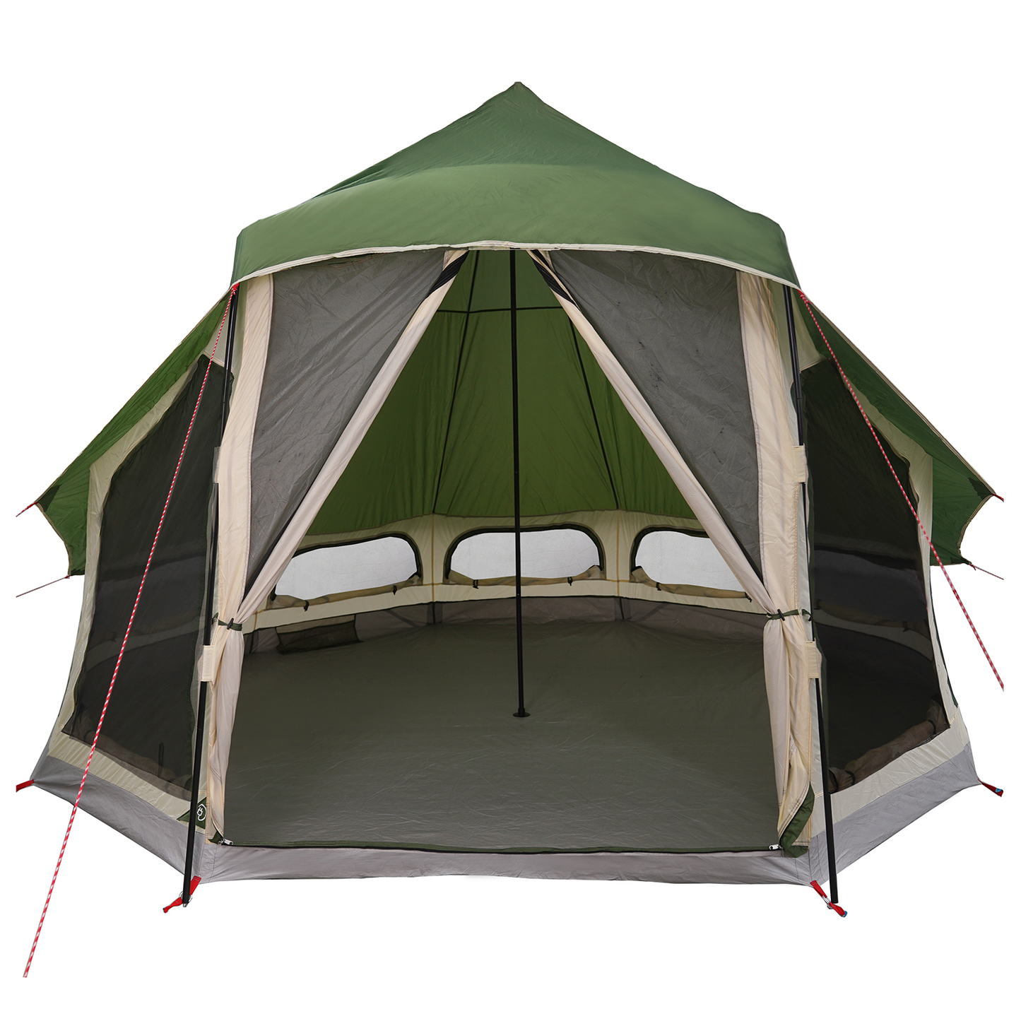Tipi telt med tak med lagring grønn 404 x 370 x 270 cm taft