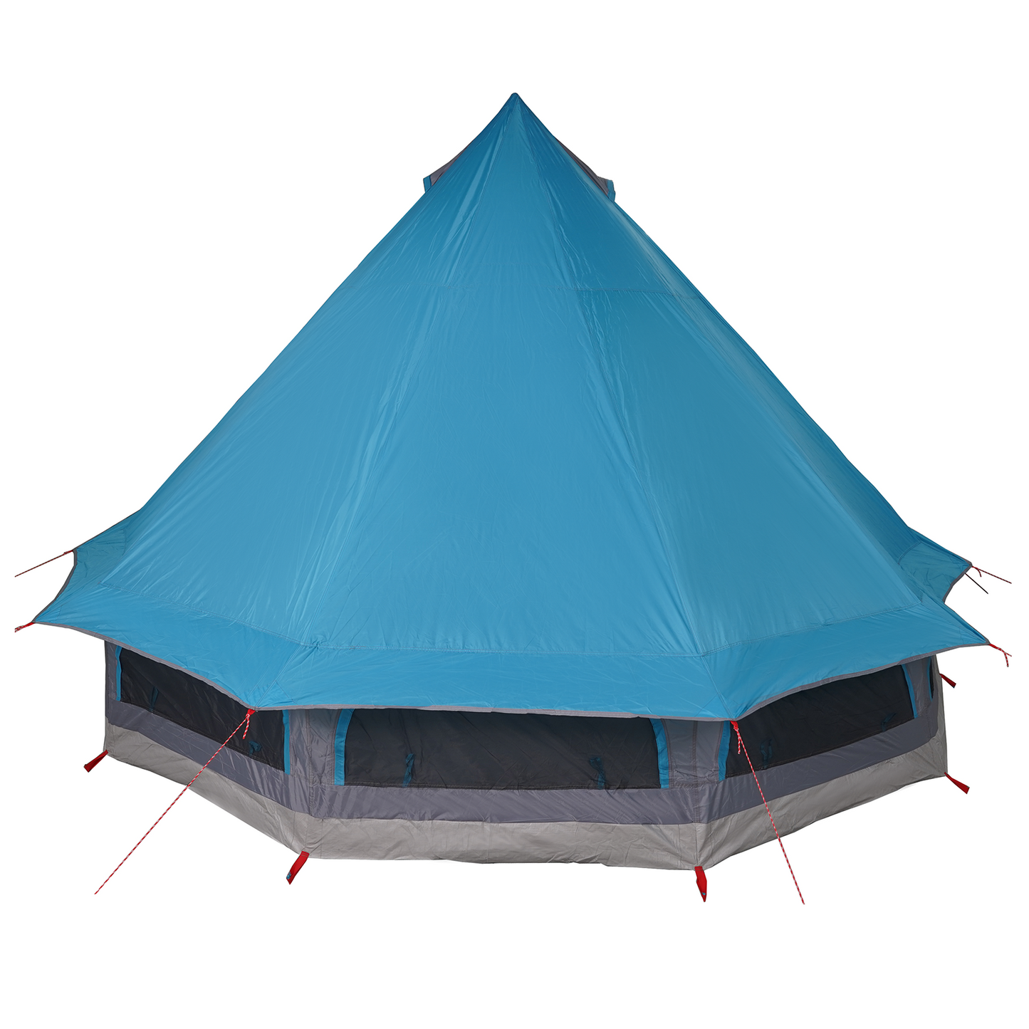 Tipi telt med tak med lagring Blå 404 x 370 x 270 cm taft