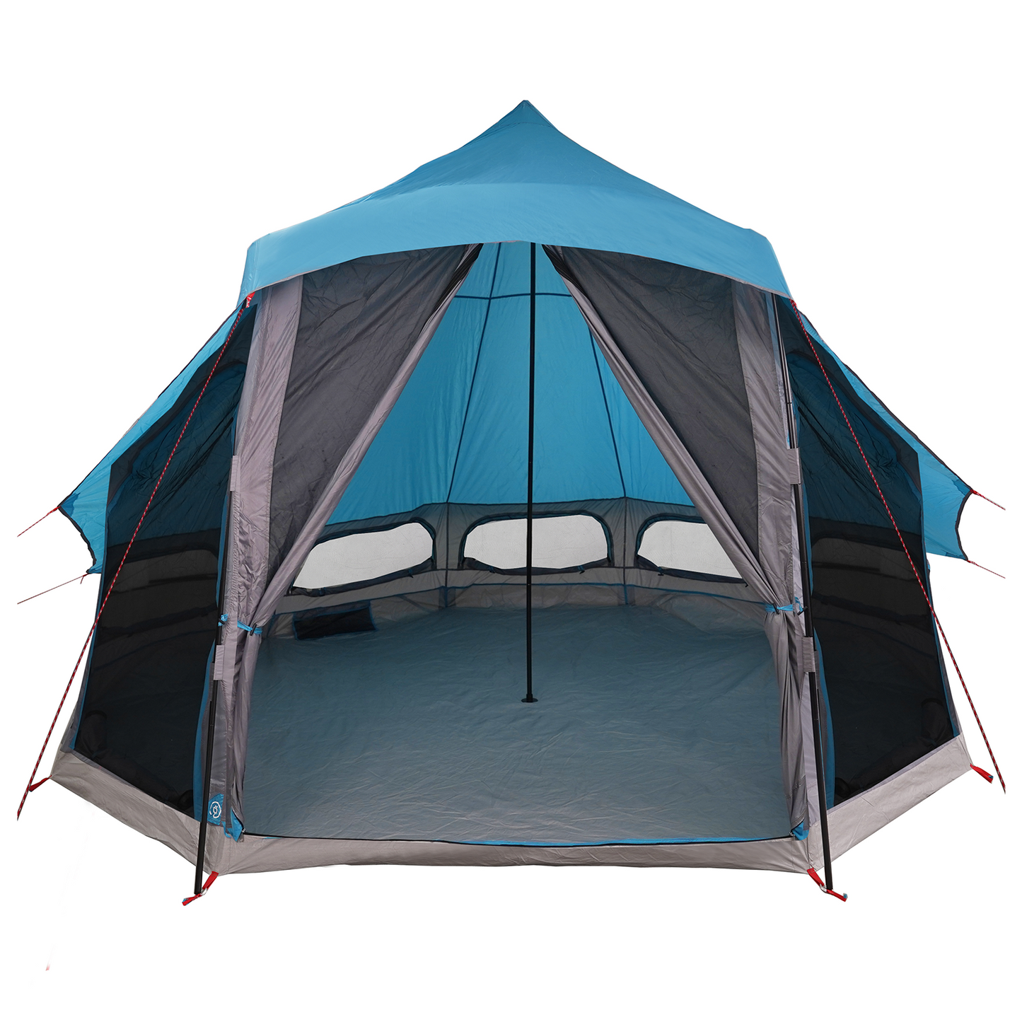 Tipi telt med tak med lagring Blå 404 x 370 x 270 cm taft