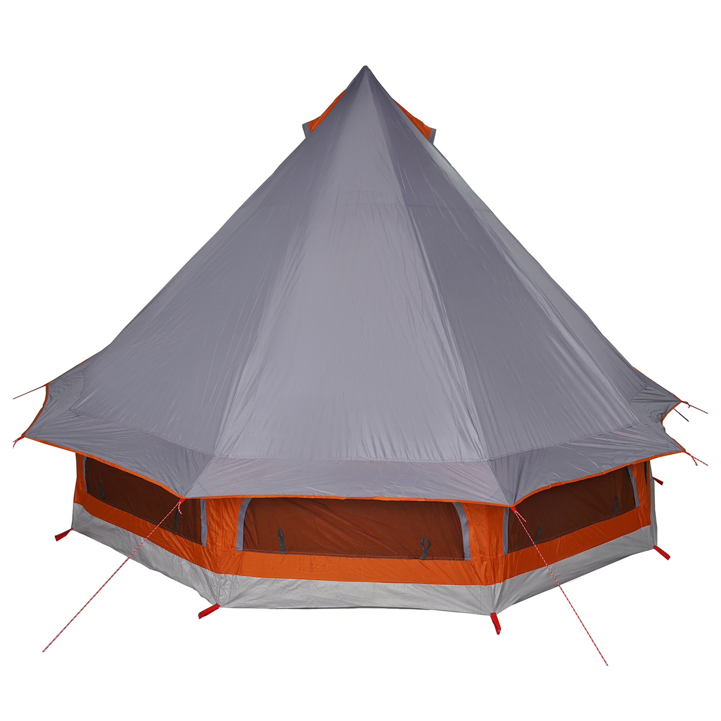 Tipi telt med tak Grå og Oransje 404 x 370 x 270 cm taft