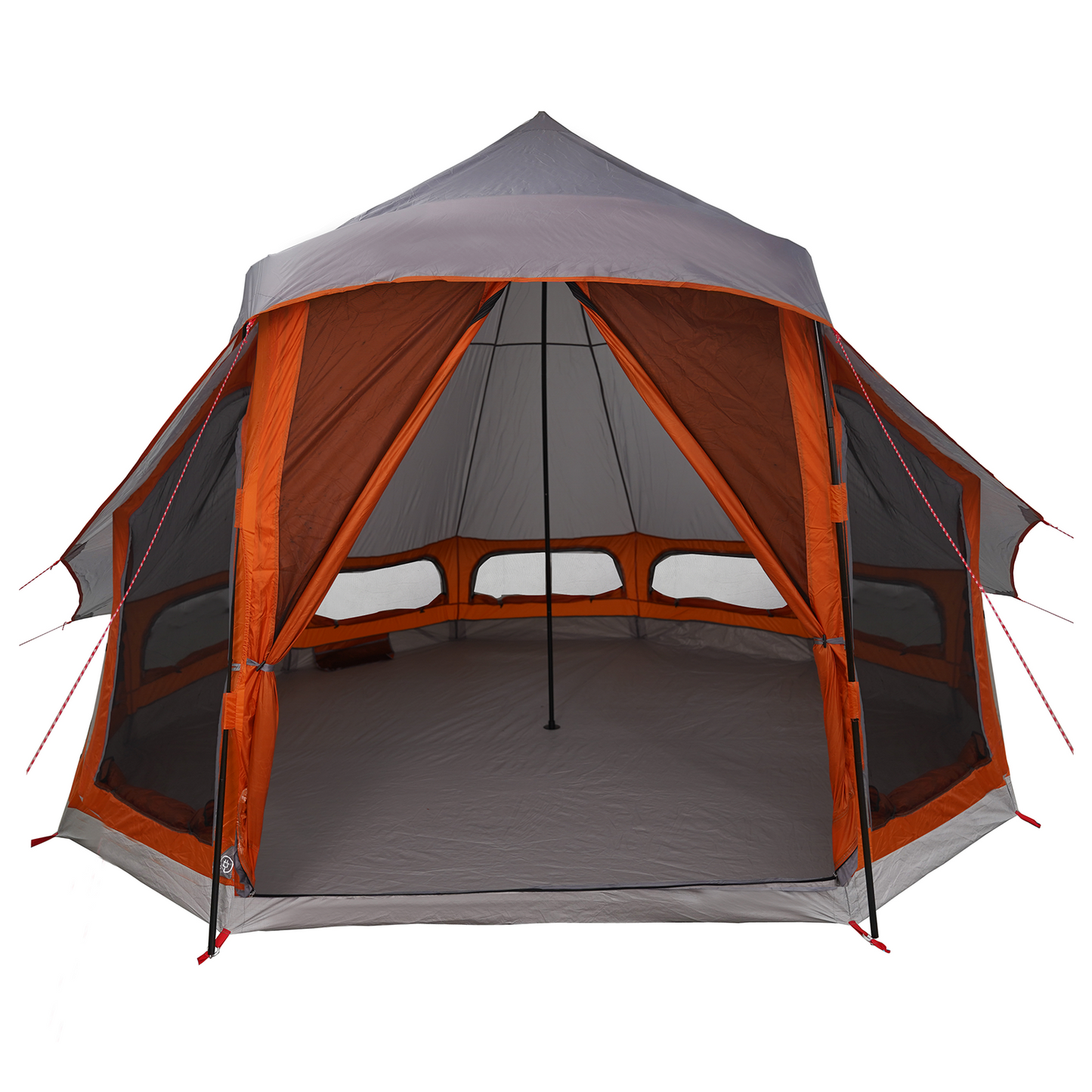 Tipi telt med tak Grå og Oransje 404 x 370 x 270 cm taft