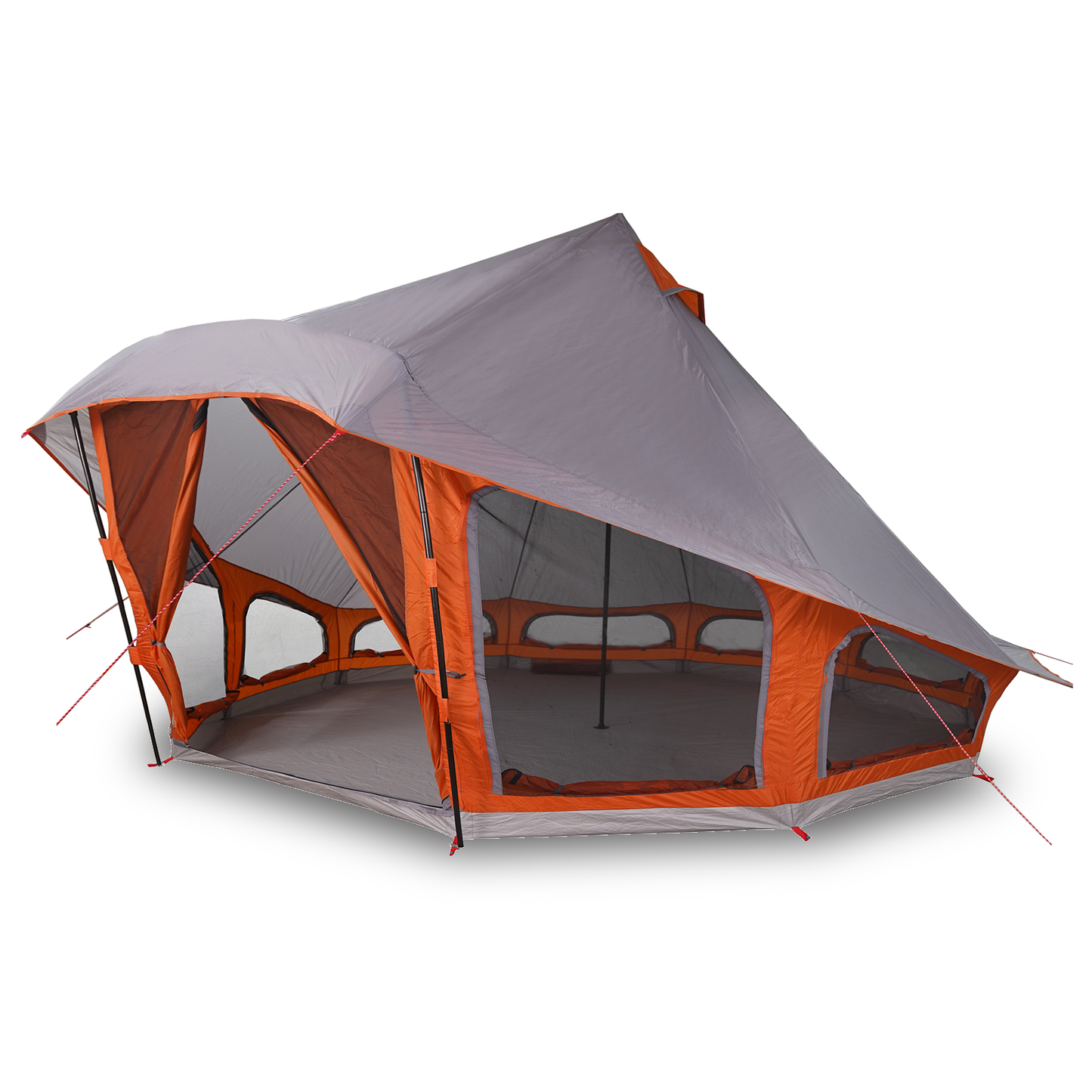 Tipi telt med tak Grå og Oransje 508 x 470 x 300 cm taft