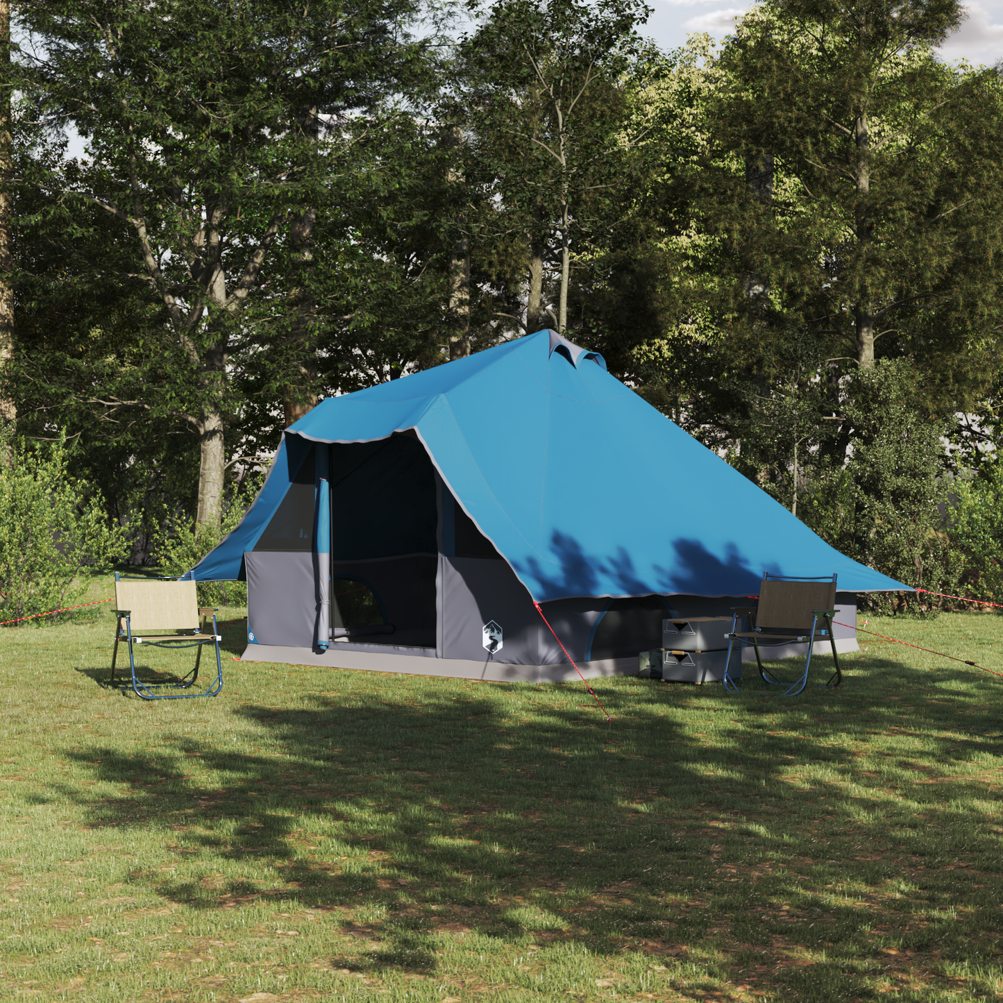 Tipi telt med tak med lagring Blå 358 x 296 x 258 cm taft