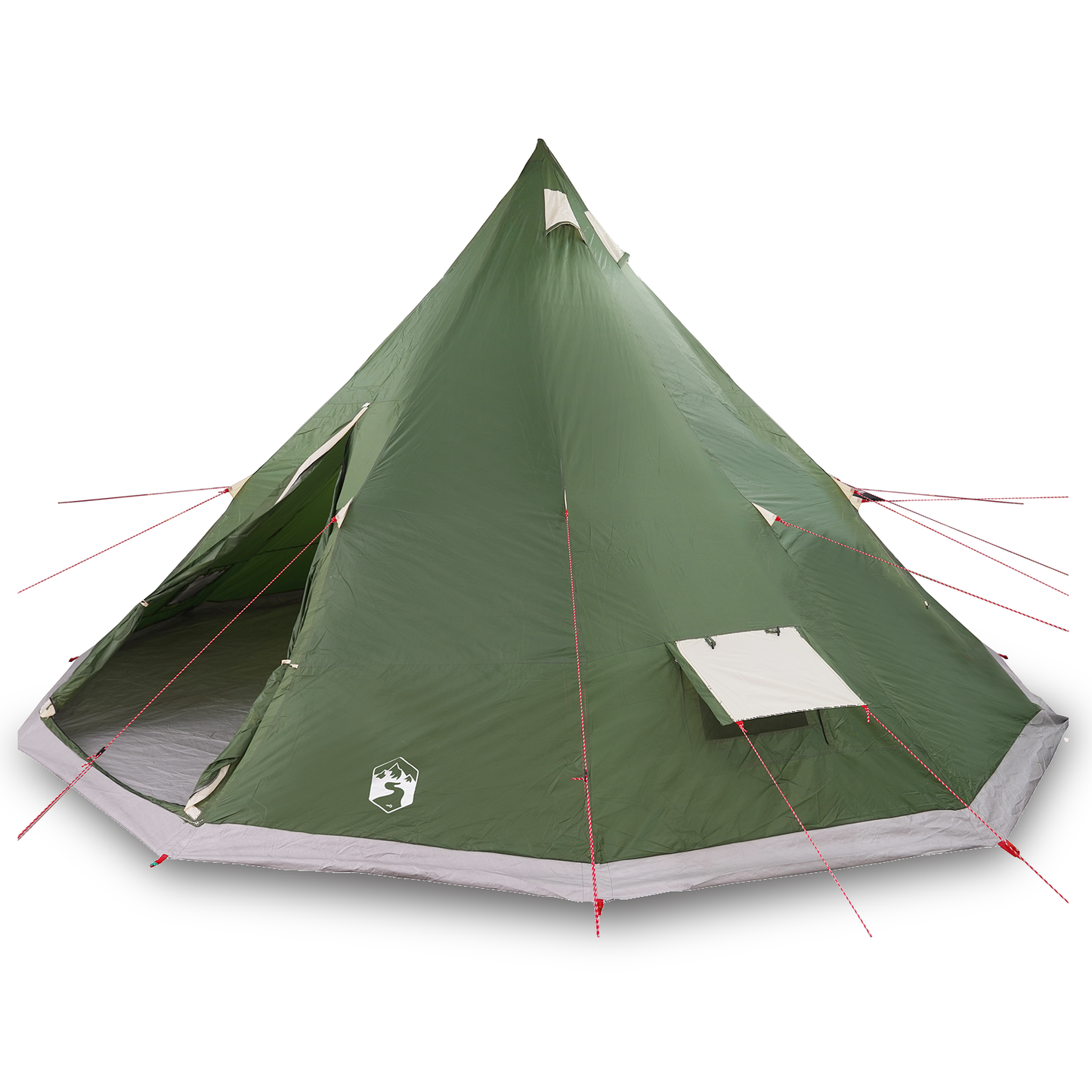 Tipi telt med tak med lagring grønn 560 x 560 x 300 cm taft