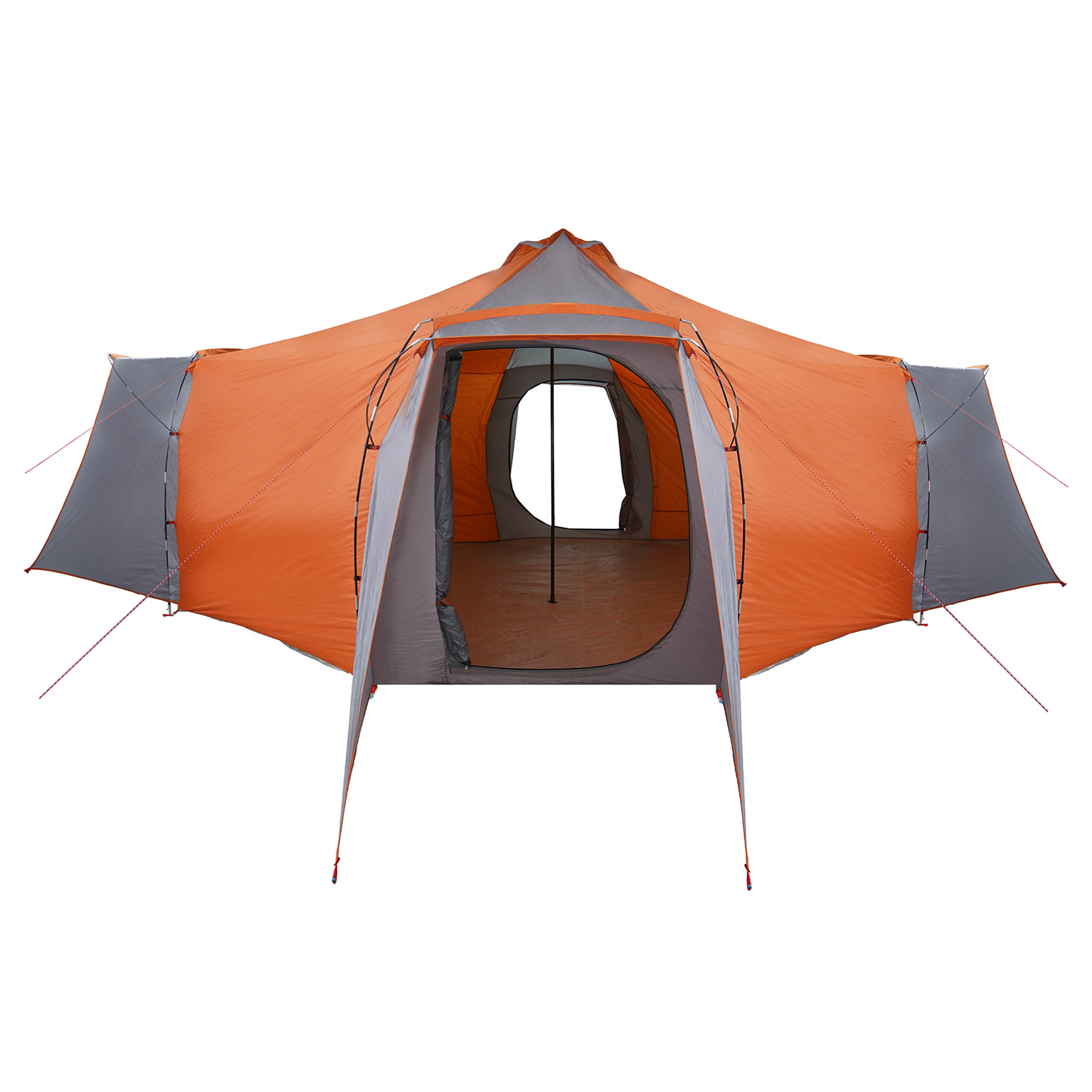 Tipi telt med tak Grå og Oransje 492 x 492 x 275 cm taft