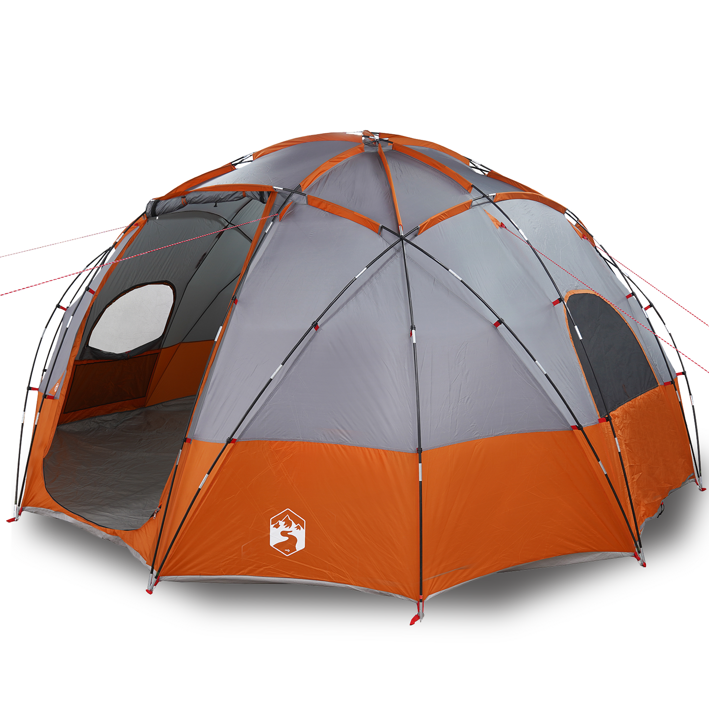 Dometelt med tak Grå og Oransje 475 x 475 x 235 cm taft