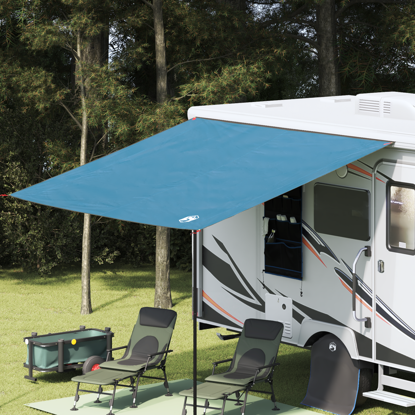 Vannavstøtende tarp person 240 x 350 cm Vanntett Blå