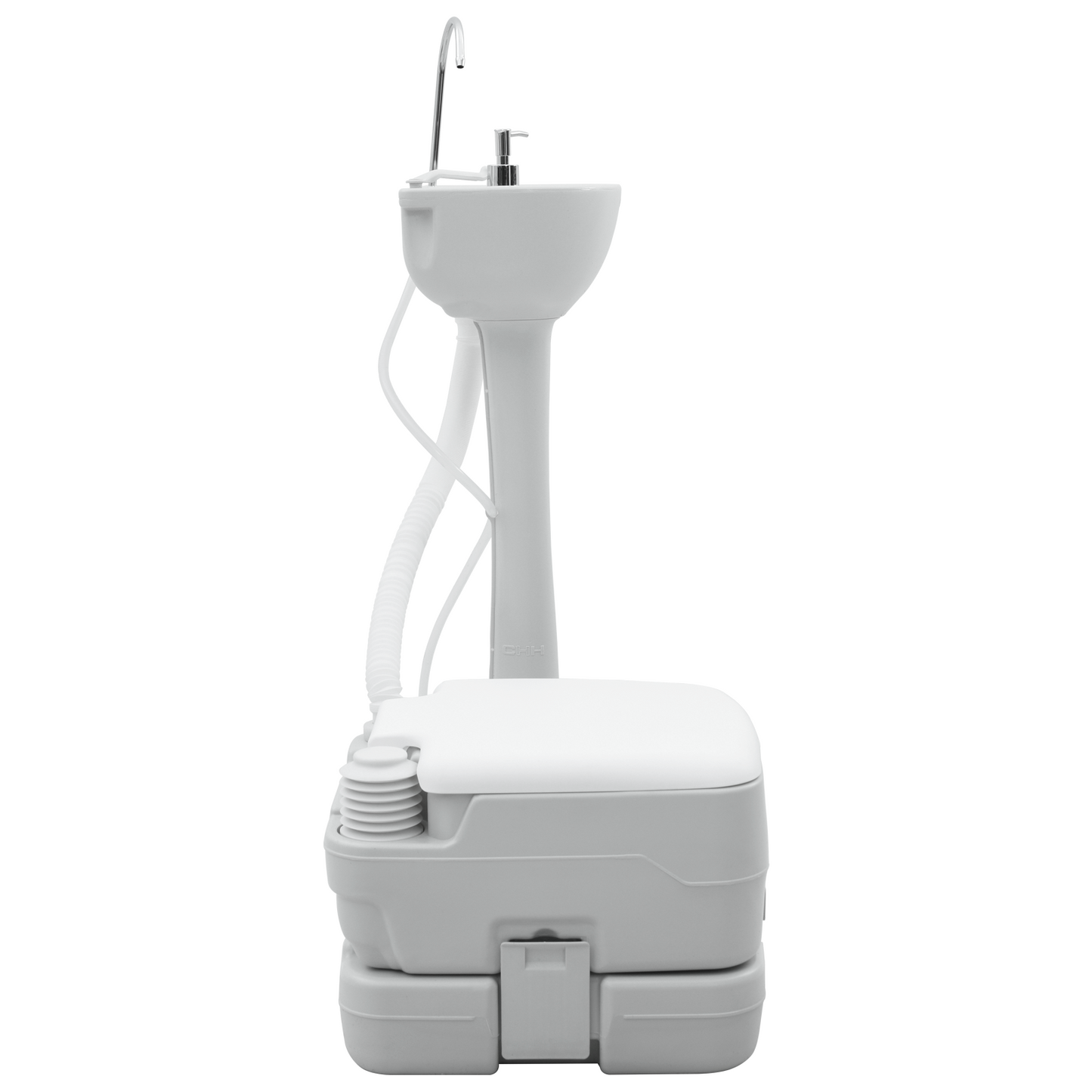 Camping Toalett Set 2 pcs Grå og hvit Høy-densitet Polyetylen