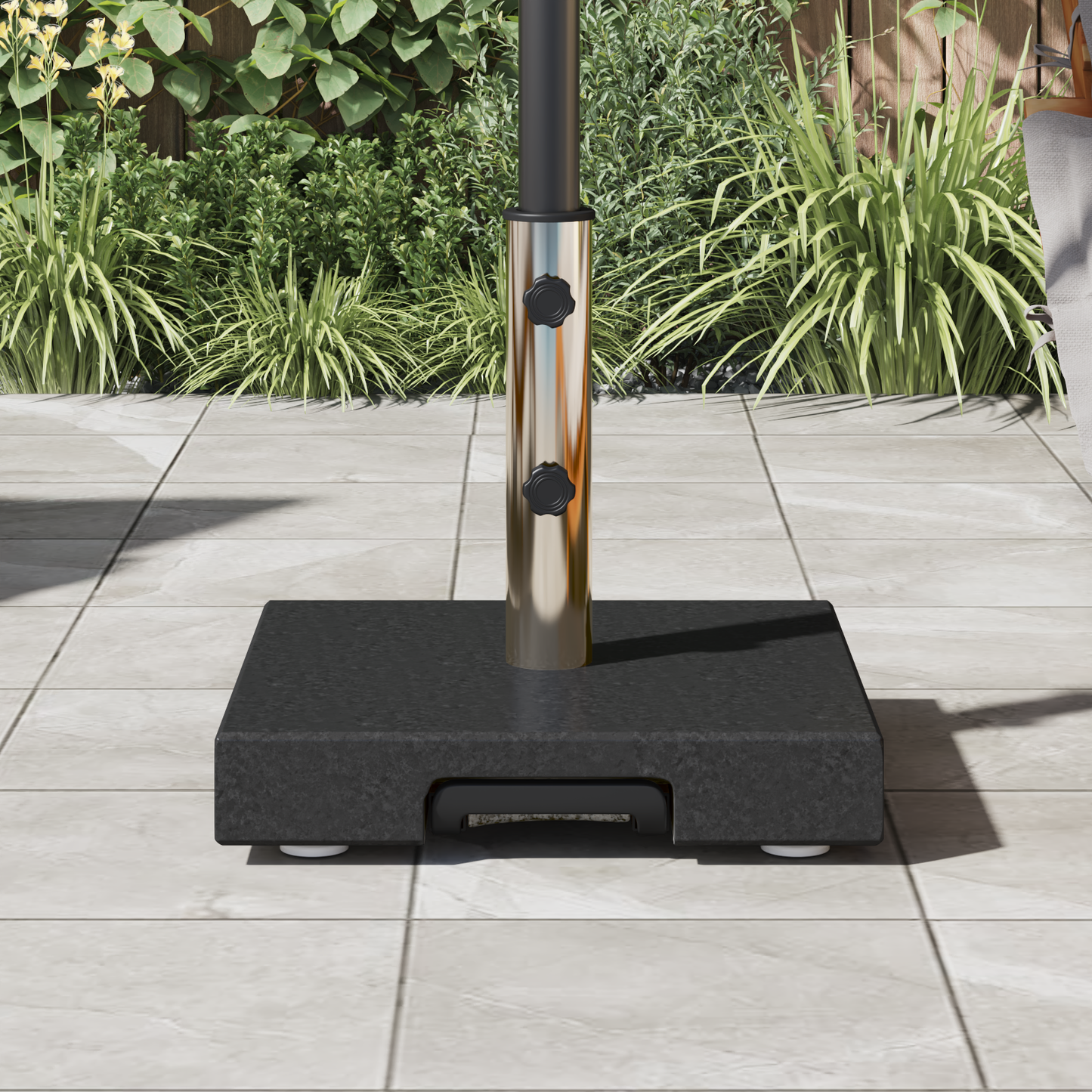 Parasollfot Svart 41 x 41 x 37 cm Granitt