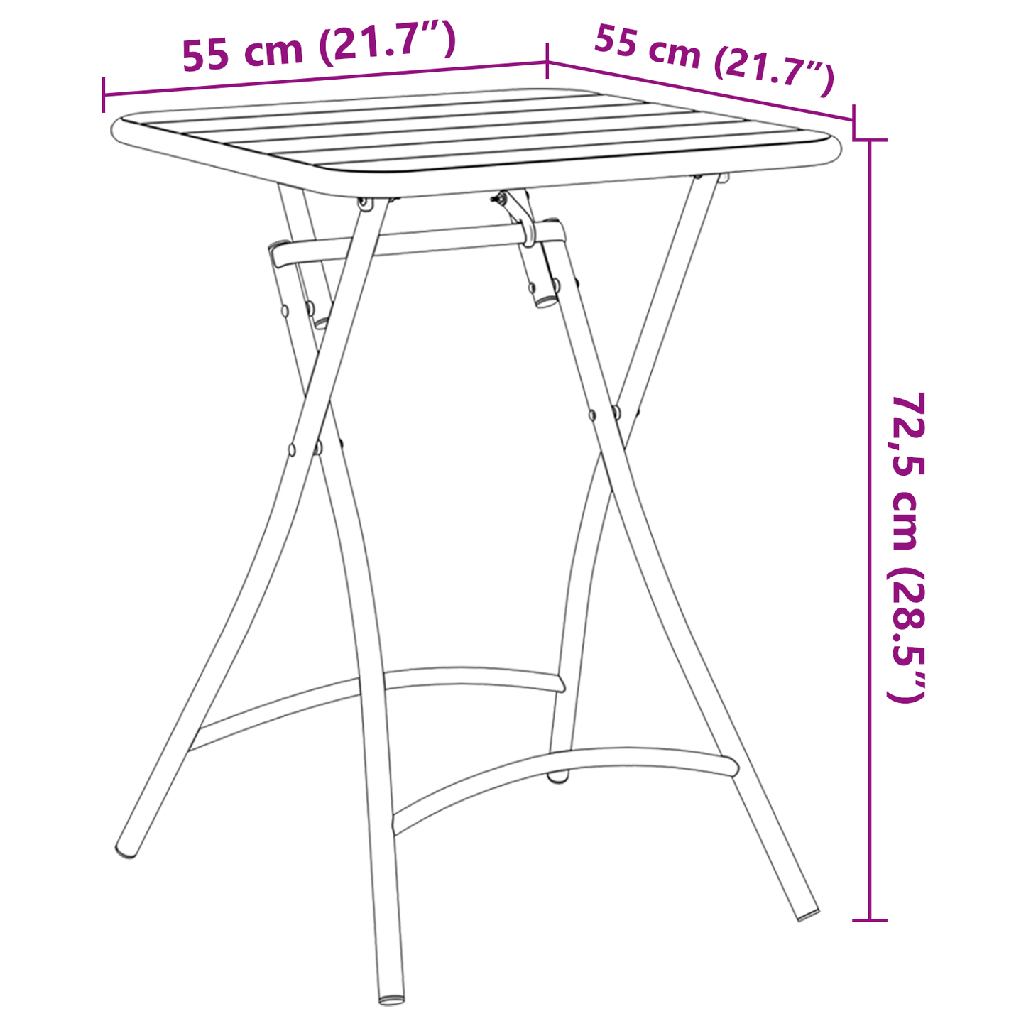 Bistrobord Beige 55 x 55 x 72,5 cm Pulverlakkert stål