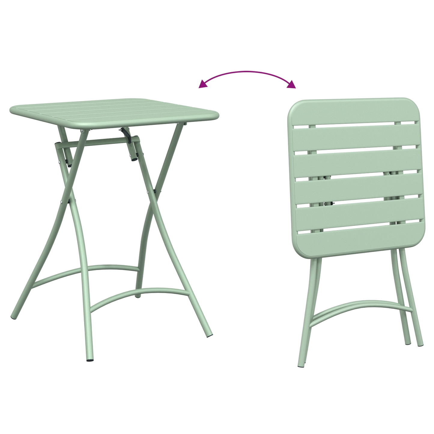 Bistrosett 3 pcs grønn Stål