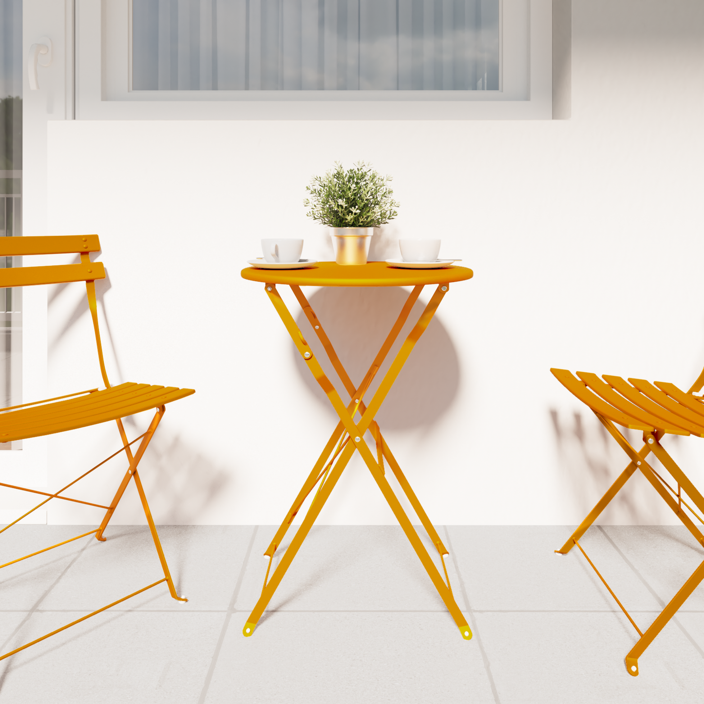 Bistrobord Sennepsgul Ø 50 x 71 cm Pulverlakkert stål