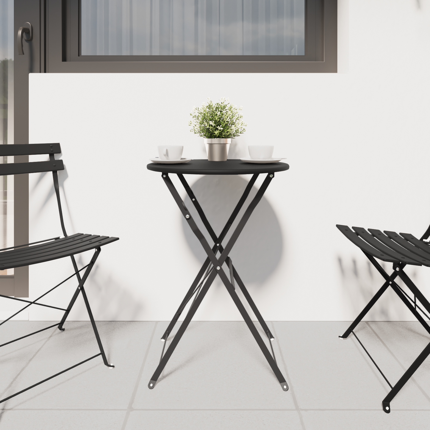 Bistrobord Antrasitt Ø 50 x 71 cm Pulverlakkert stål
