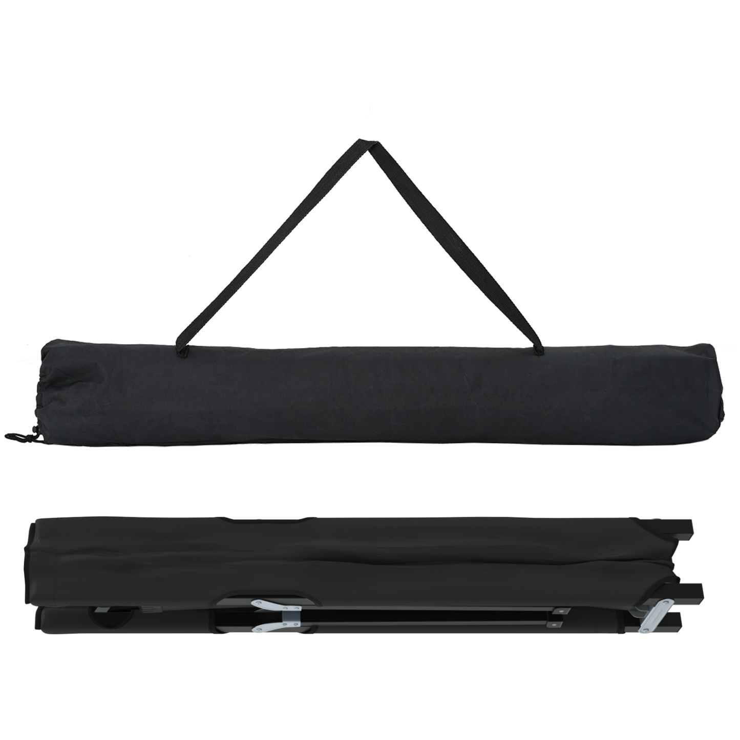 Sammenleggbar camping seng Svart 206 x 76 x 74 cm