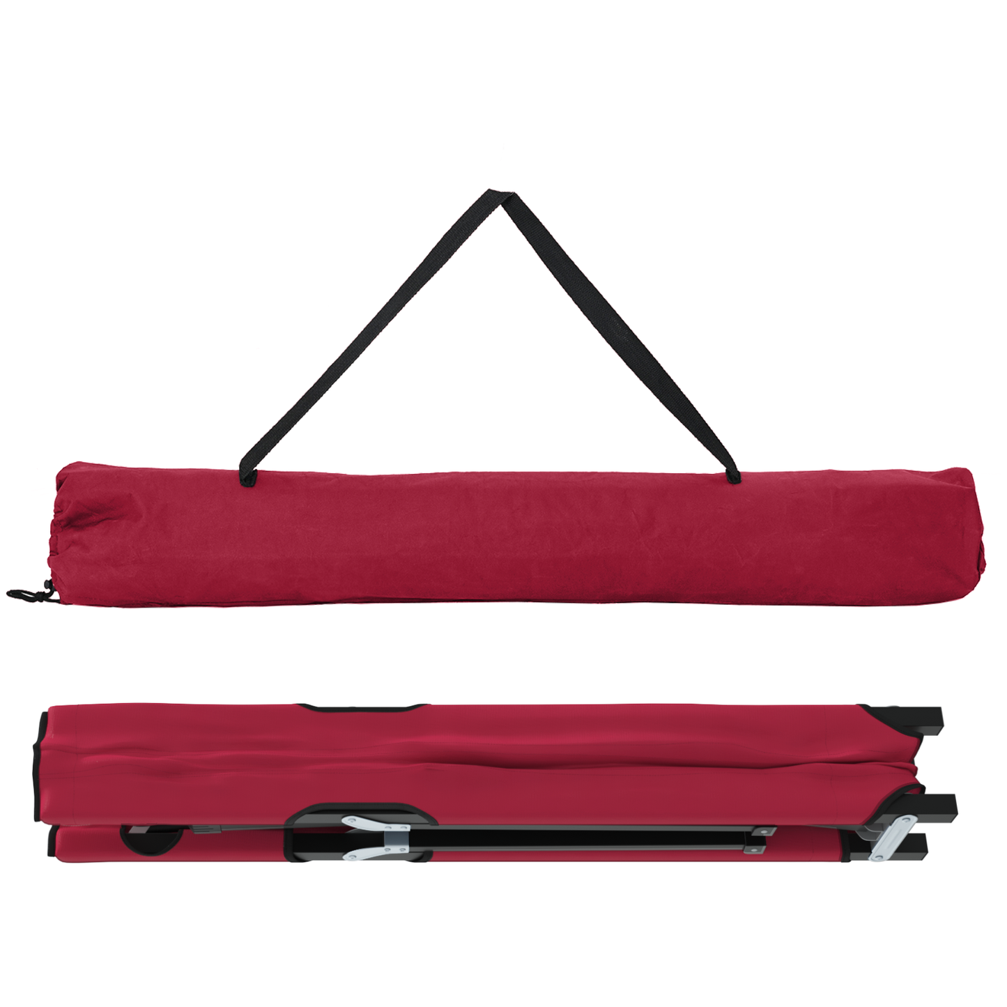 Sammenleggbar camping seng 2 pcs Rød 206 x 76 x 74 cm