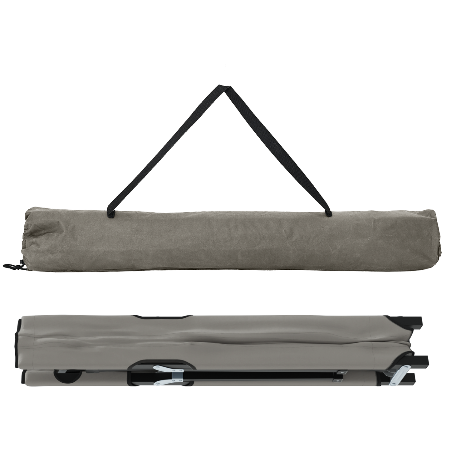 Sammenleggbar camping seng 2 pcs Grå 206 x 76 x 74 cm