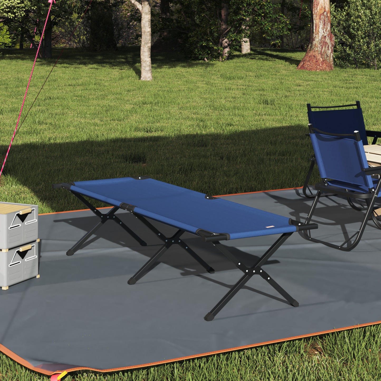 Sammenleggbar camping seng Blå 193 x 69 x 45 cm Oxford-stoff