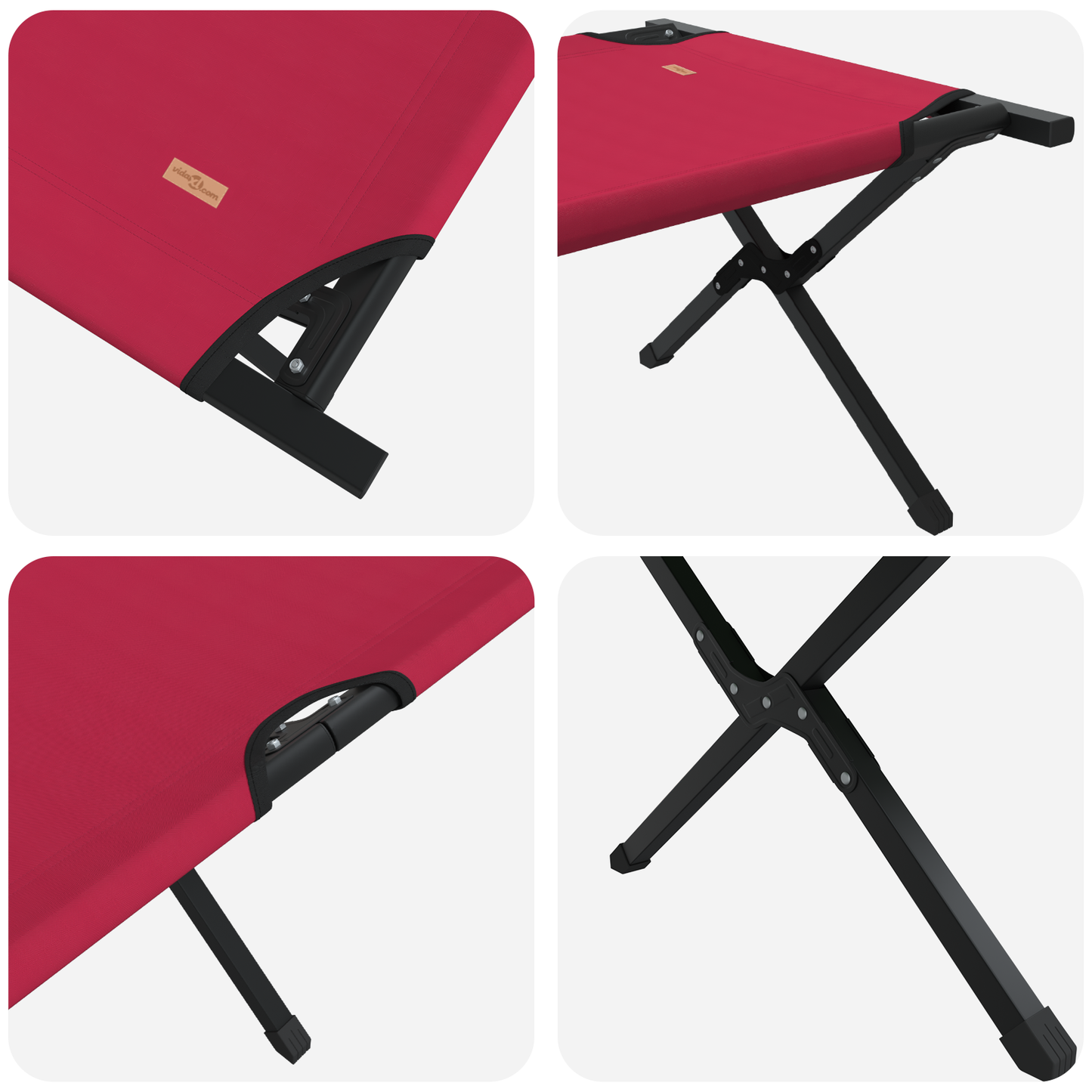 Sammenleggbar camping seng Rød 193 x 69 x 45 cm Oxford-stoff