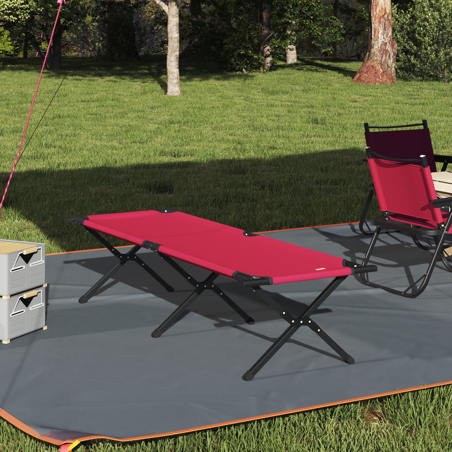 Sammenleggbar camping seng Rød 193 x 69 x 45 cm Oxford-stoff