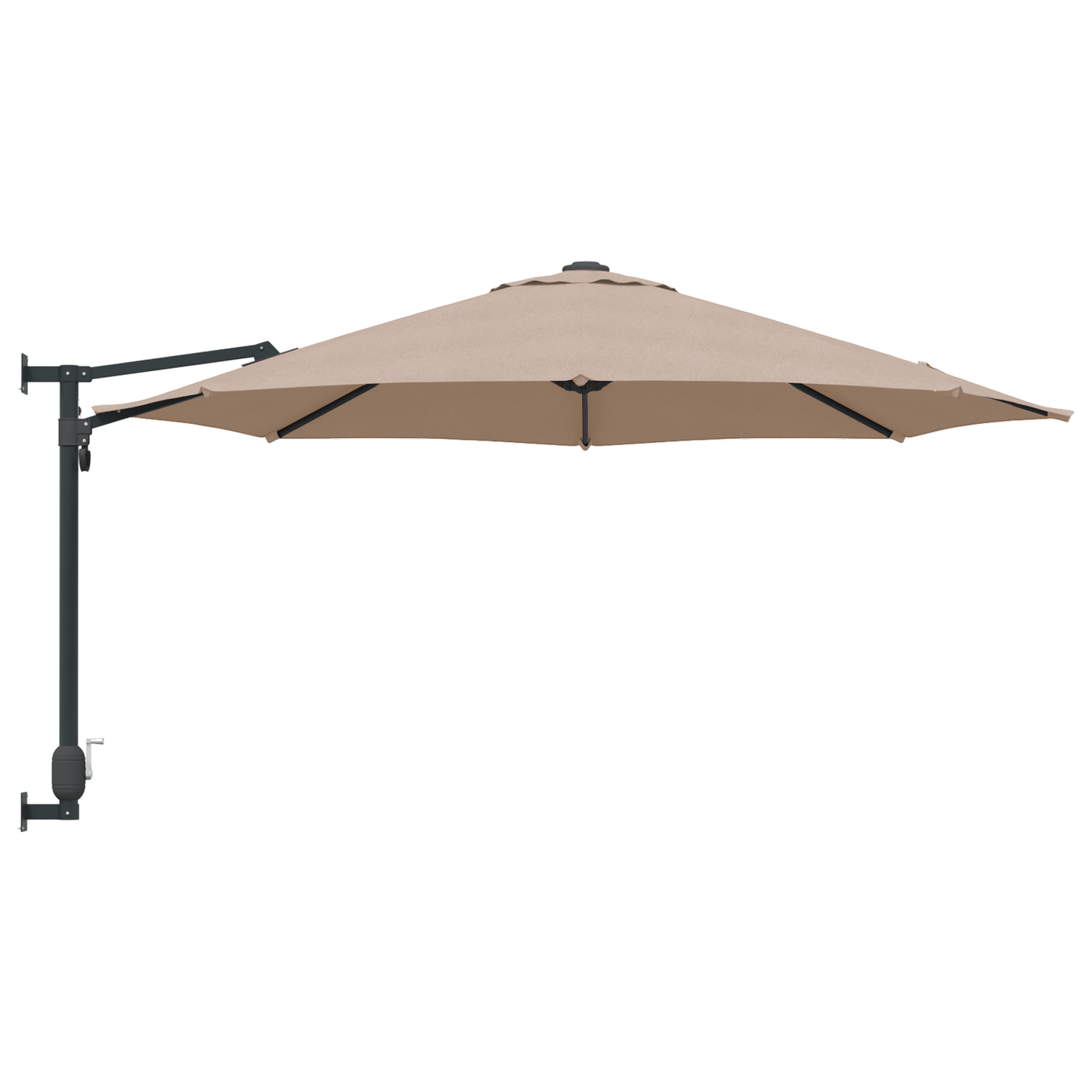 Hageparasol Gråbrun 248 x 248 x 148 cm Polyester og stål
