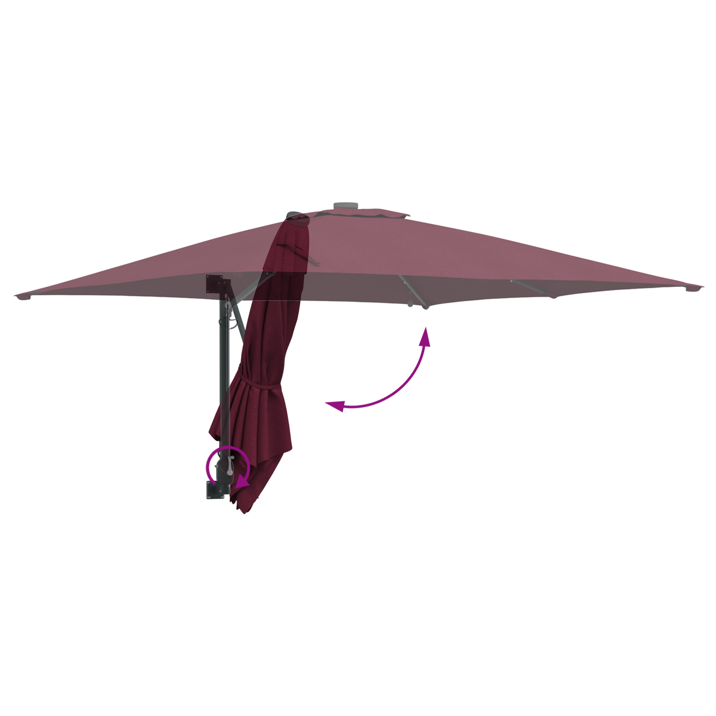 Hageparasol Bordeaux Rød 248,5 x 247,5 x 160 cm