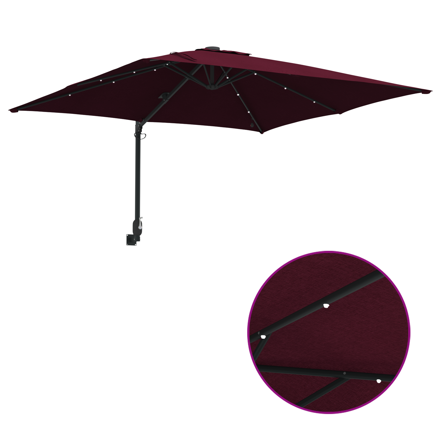 Hageparasol Bordeaux Rød 248,5 x 247,5 x 160 cm