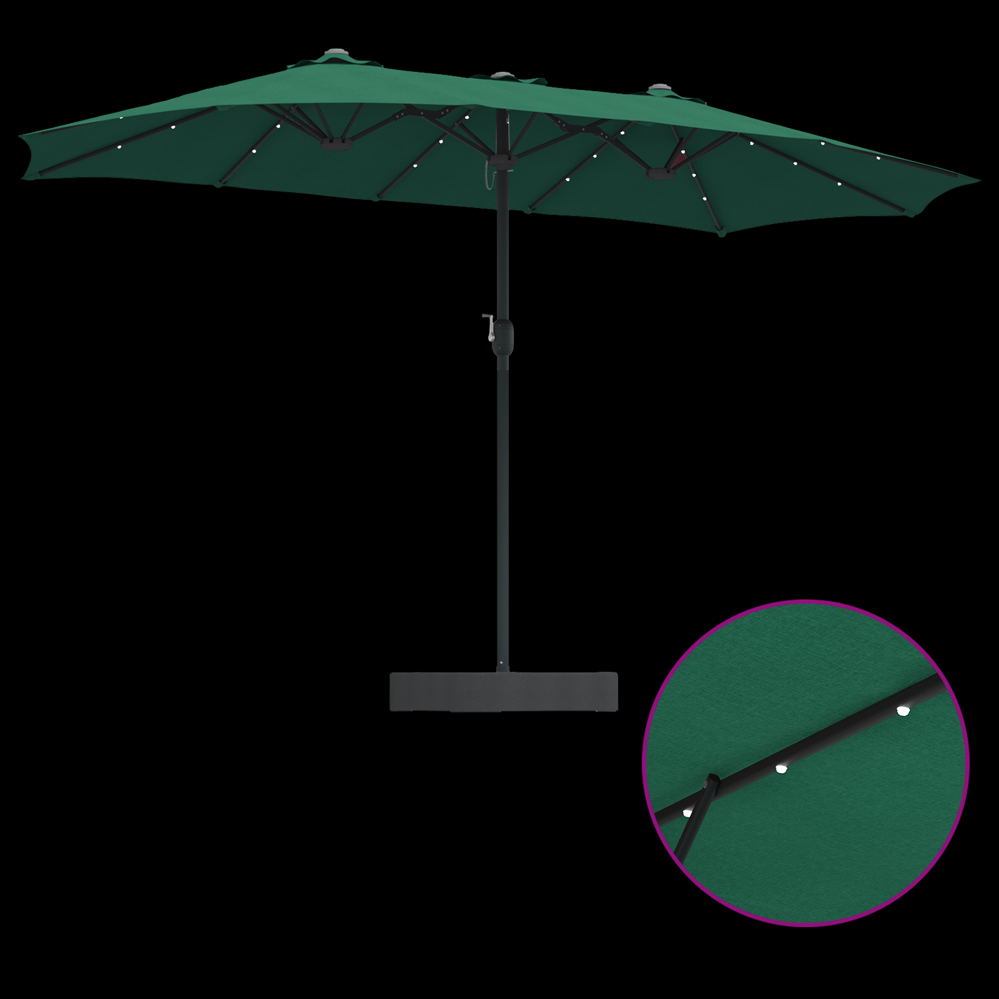 Hageparasol grønn 385 x 209 x 244 cm Polyester