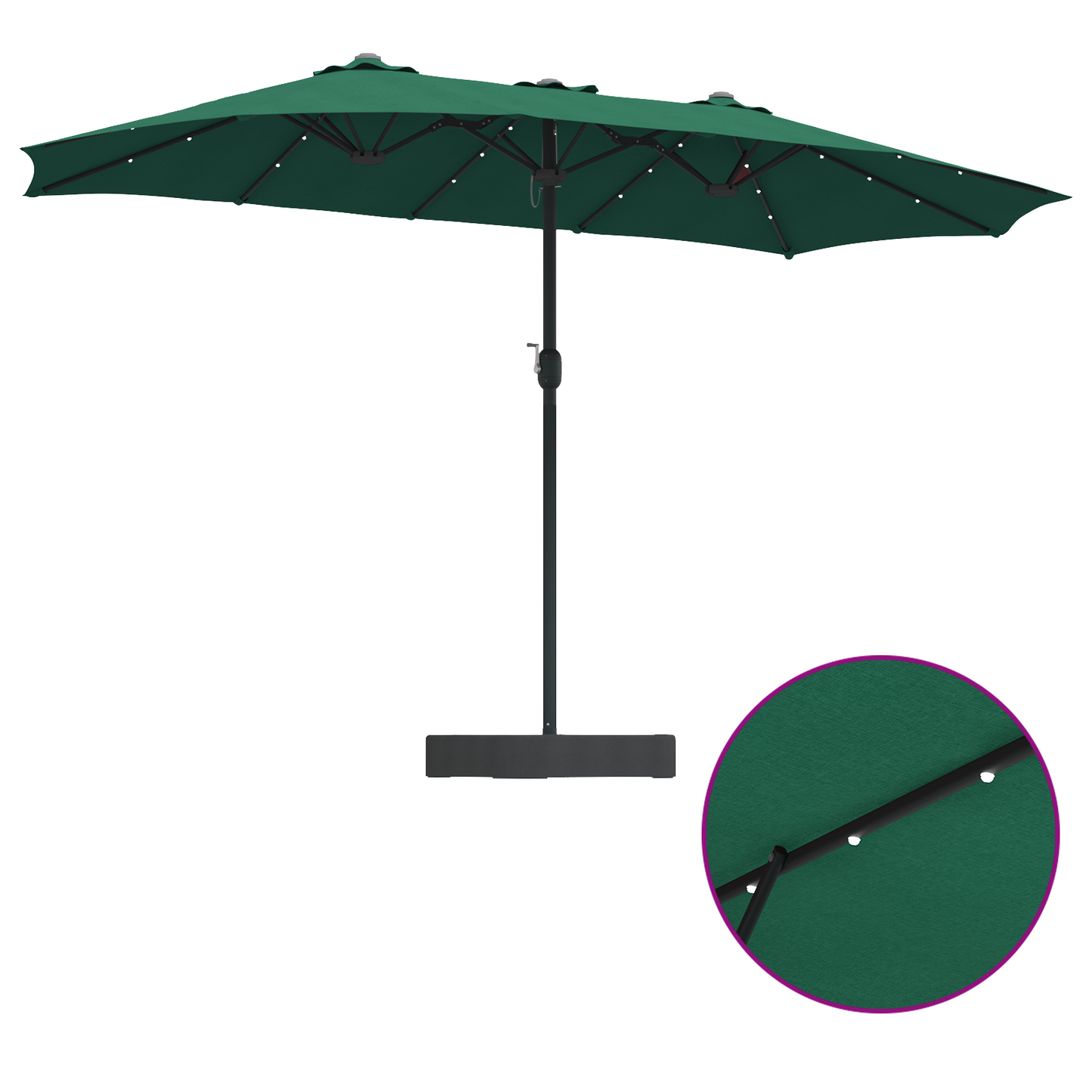 Hageparasol grønn 385 x 209 x 244 cm Polyester
