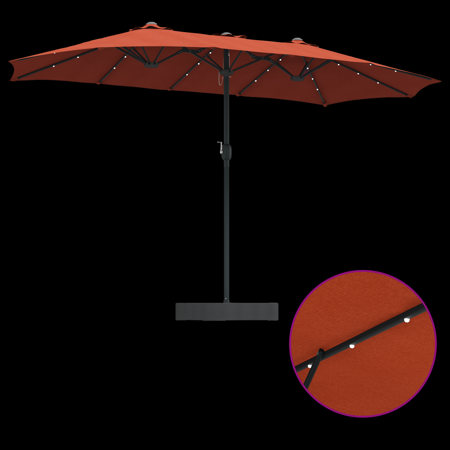 Hageparasol Terrakotta 385 x 209 x 244 cm Polyester