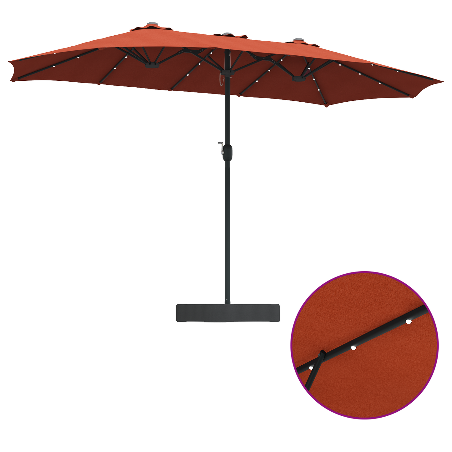 Hageparasol Terrakotta 385 x 209 x 244 cm Polyester