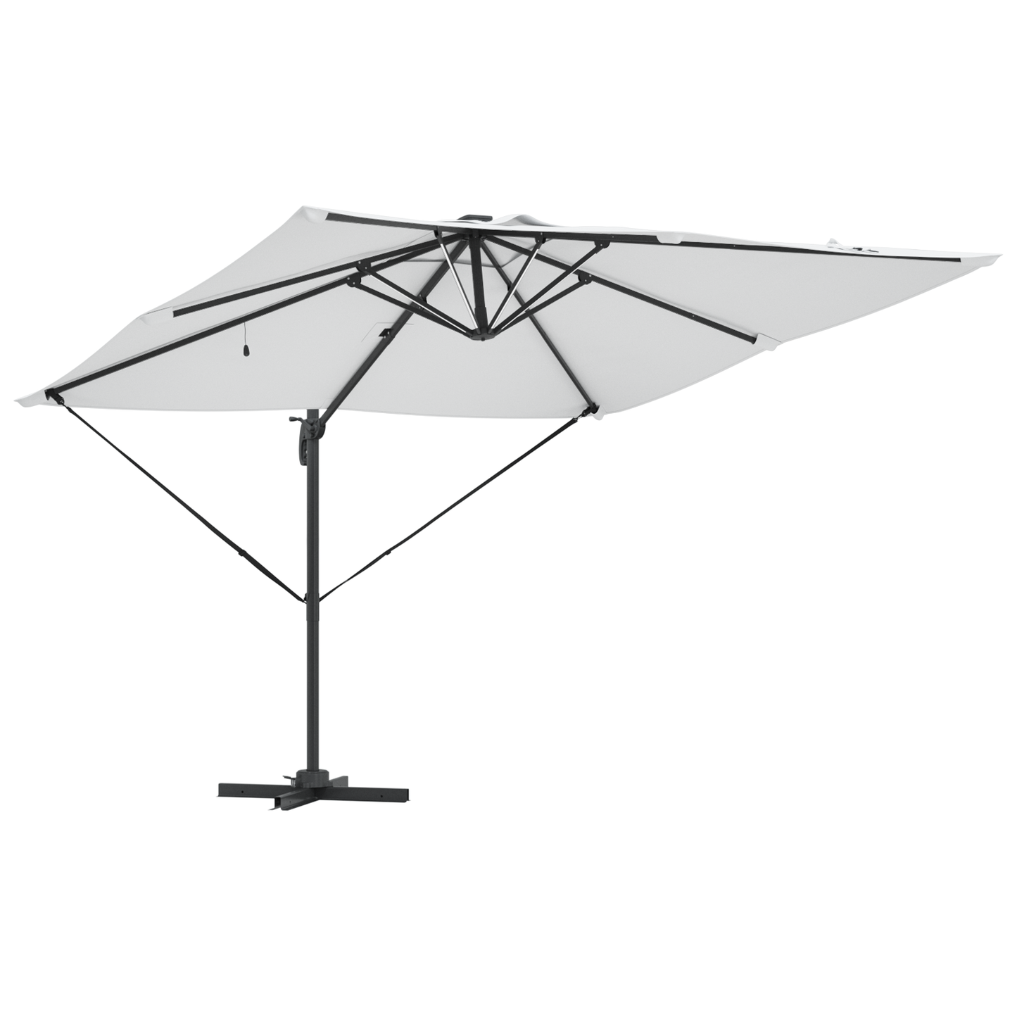 Parasoll sand 286 x 284 x 270 cm Aluminium og polyester