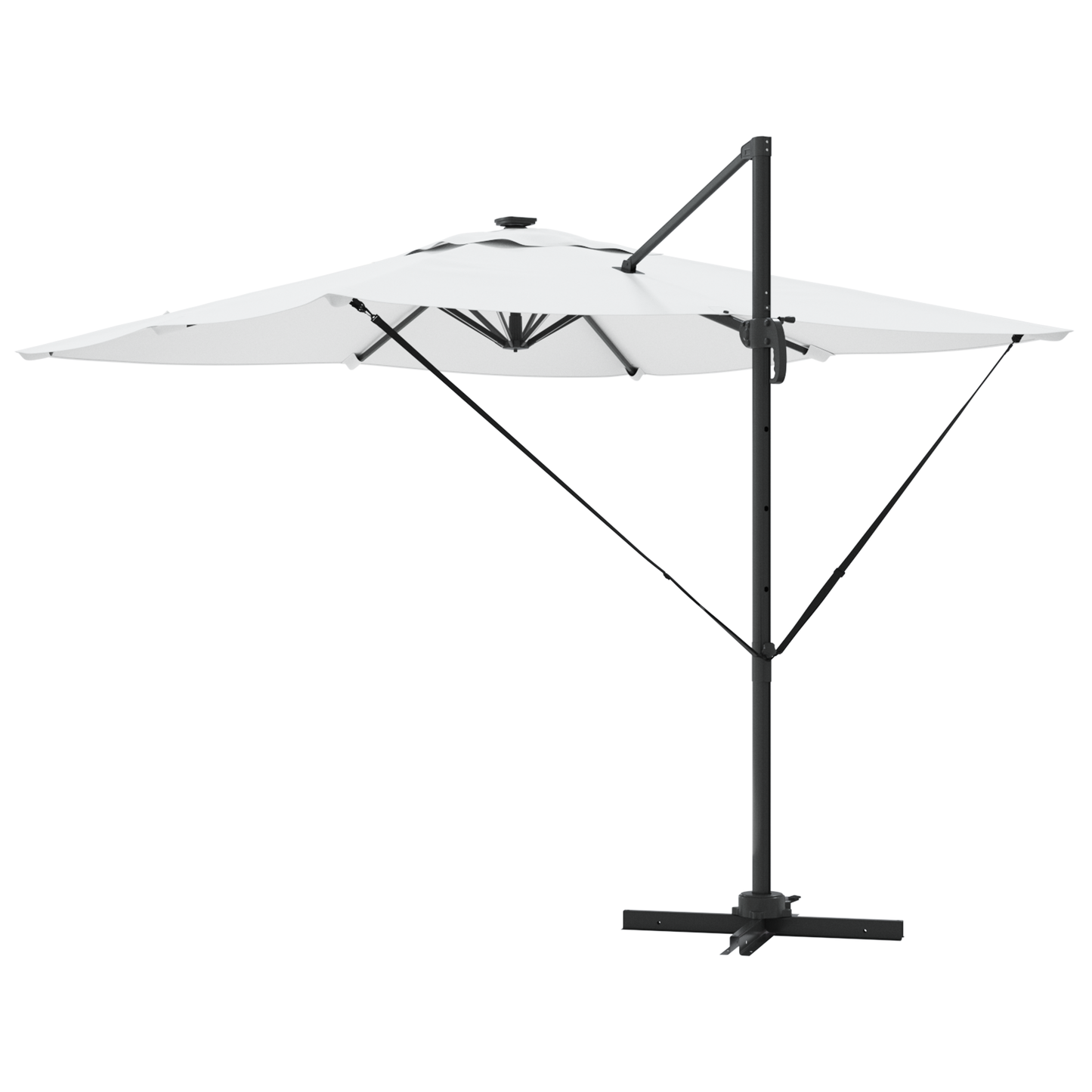 Parasoll sand 286 x 284 x 270 cm Aluminium og polyester